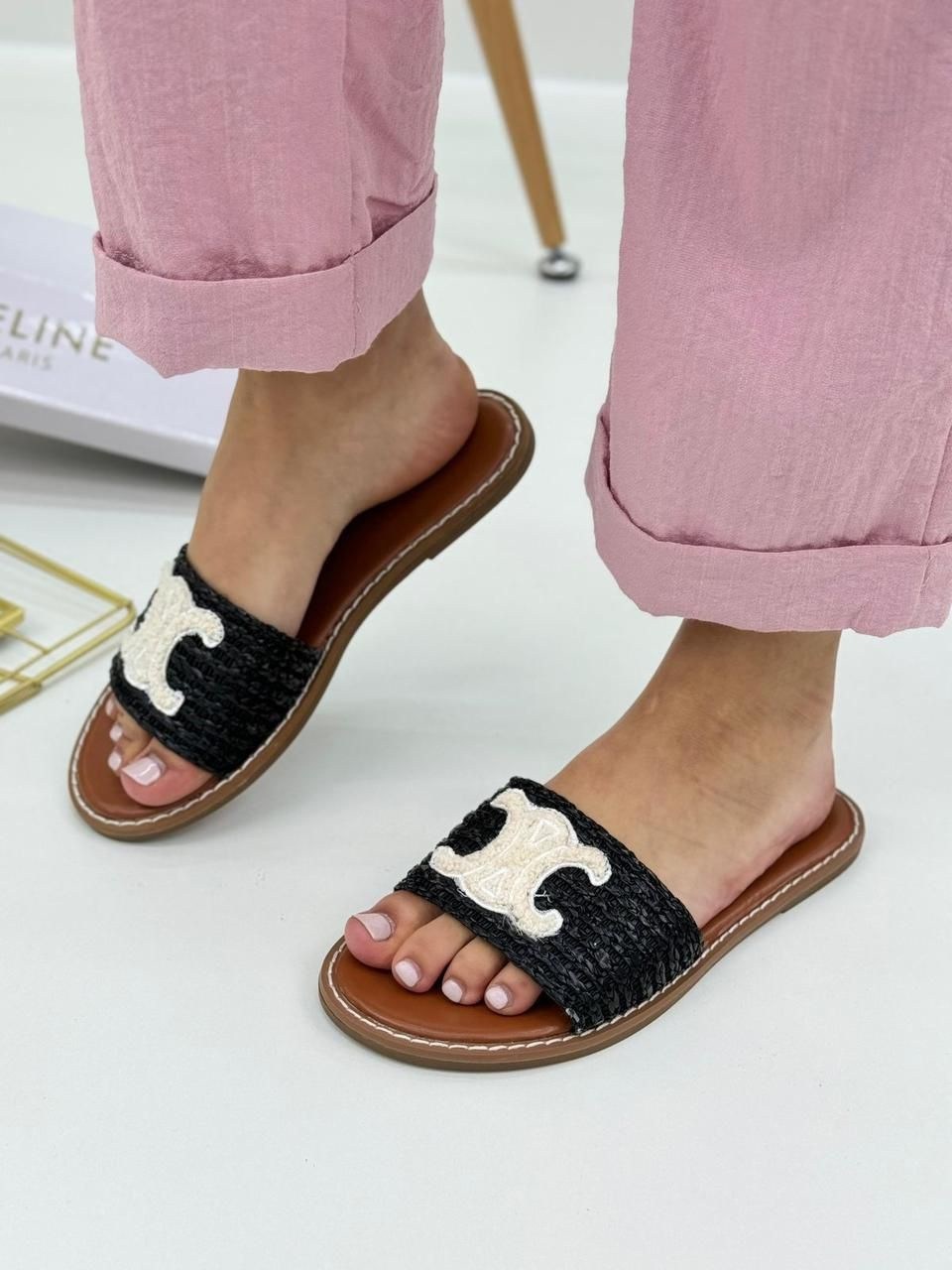 шлепанцы celine,шлепки селин,,шлепанцы женские,женская