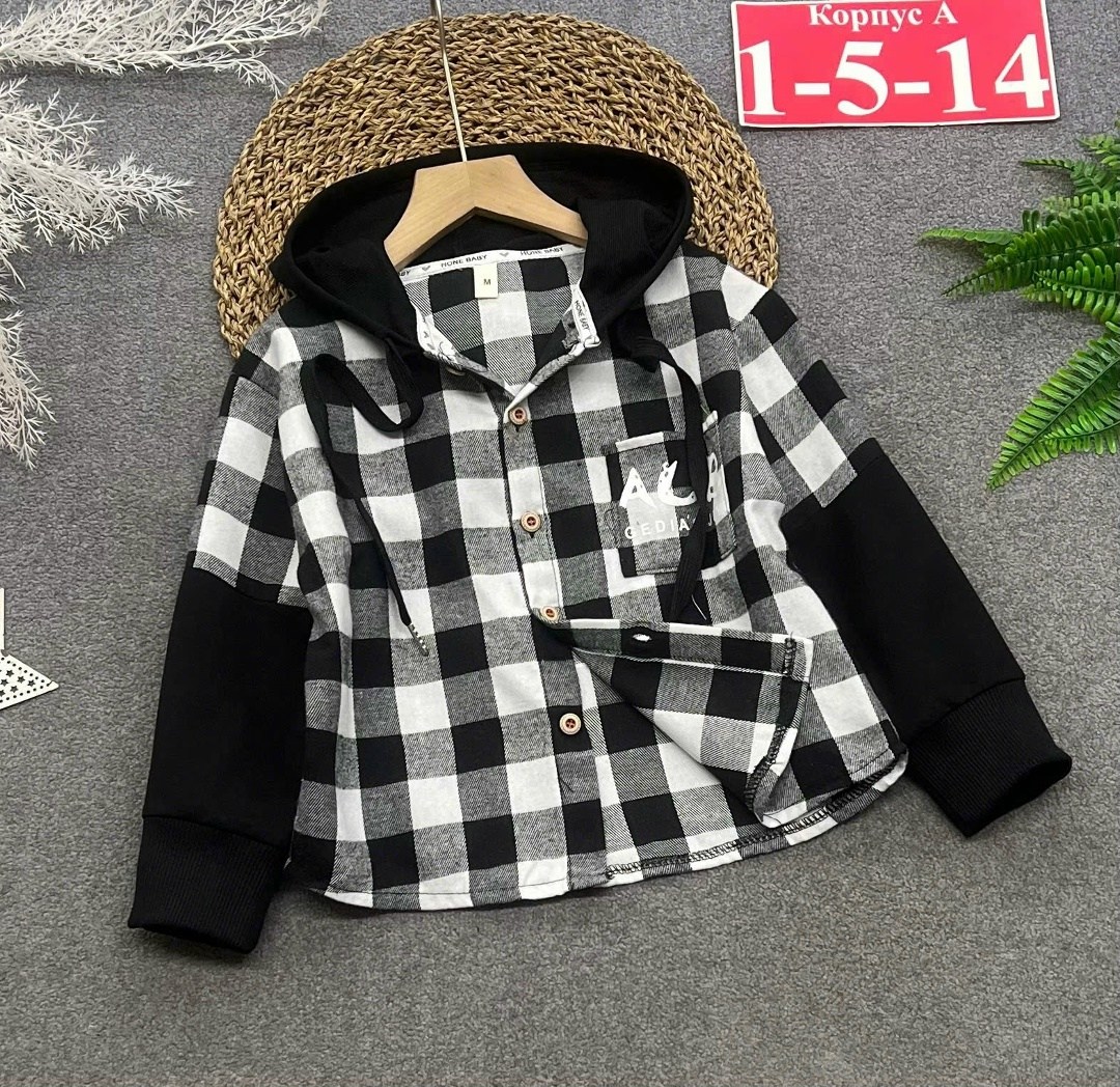 рубашка для мальчиков,рубашка в клетку с капюшоном,рубашка с капюшоном,рубашка в клетку,рубашка детская в клетку