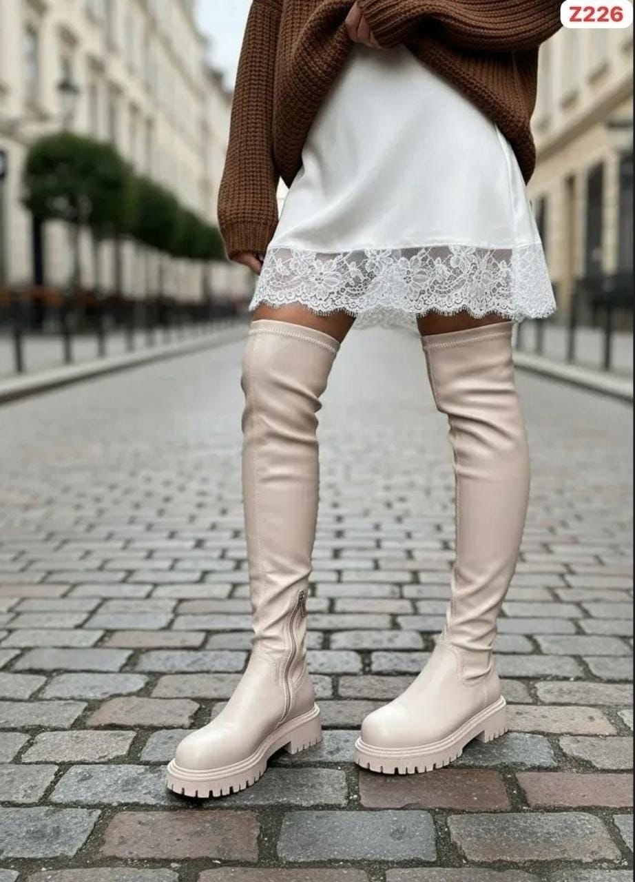 бежевые ботфорты,сапоги,демисезонные ботфорты,ботфорты женские,бежевые сапоги ботфорты