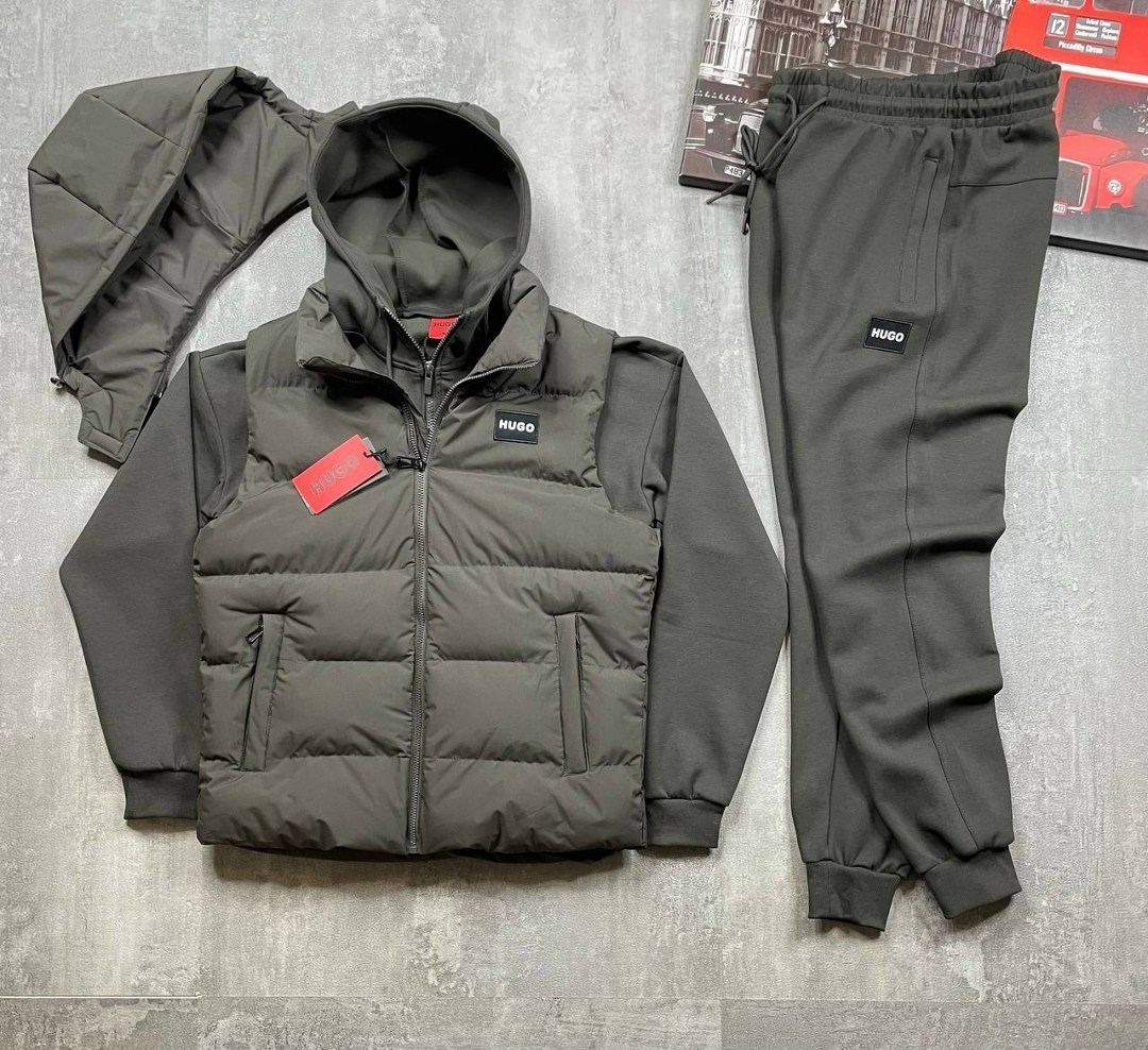 мужской спортивный костюм тройка hugo boss,костюм спортивный,зимний спортивный мужской костюм hugo boss тройка,мужские спортивные костюмы,жилетка на синтепоне