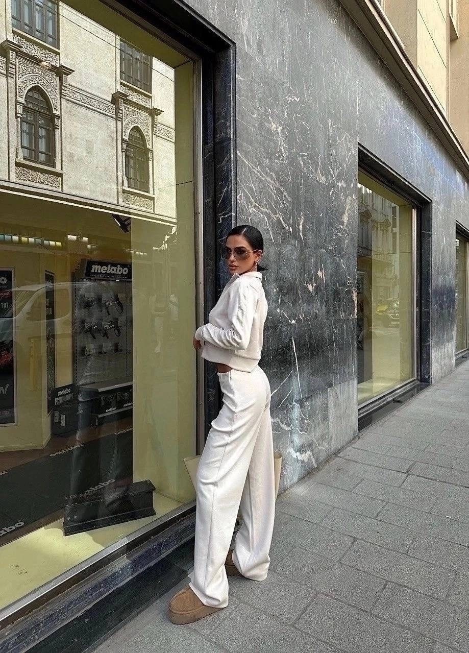 брючный костюм женский,брючный костюм,белый костюм брючный,костюм на молнии,прямые брюки