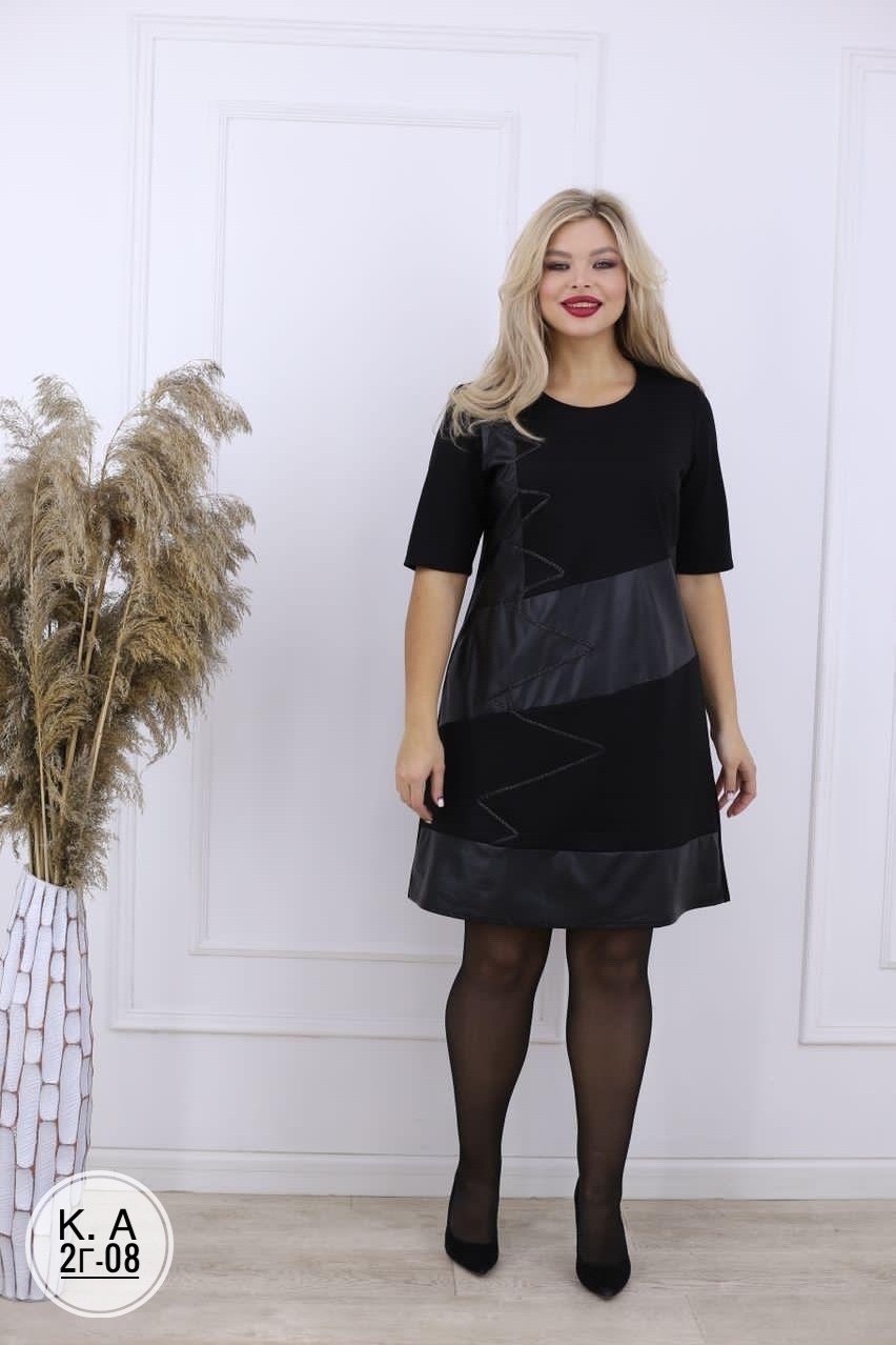 платье с вставками из экокожи,платье женское черное,платье из эко кожи,платье женское вечернее с вставками из экокожи,платье женская