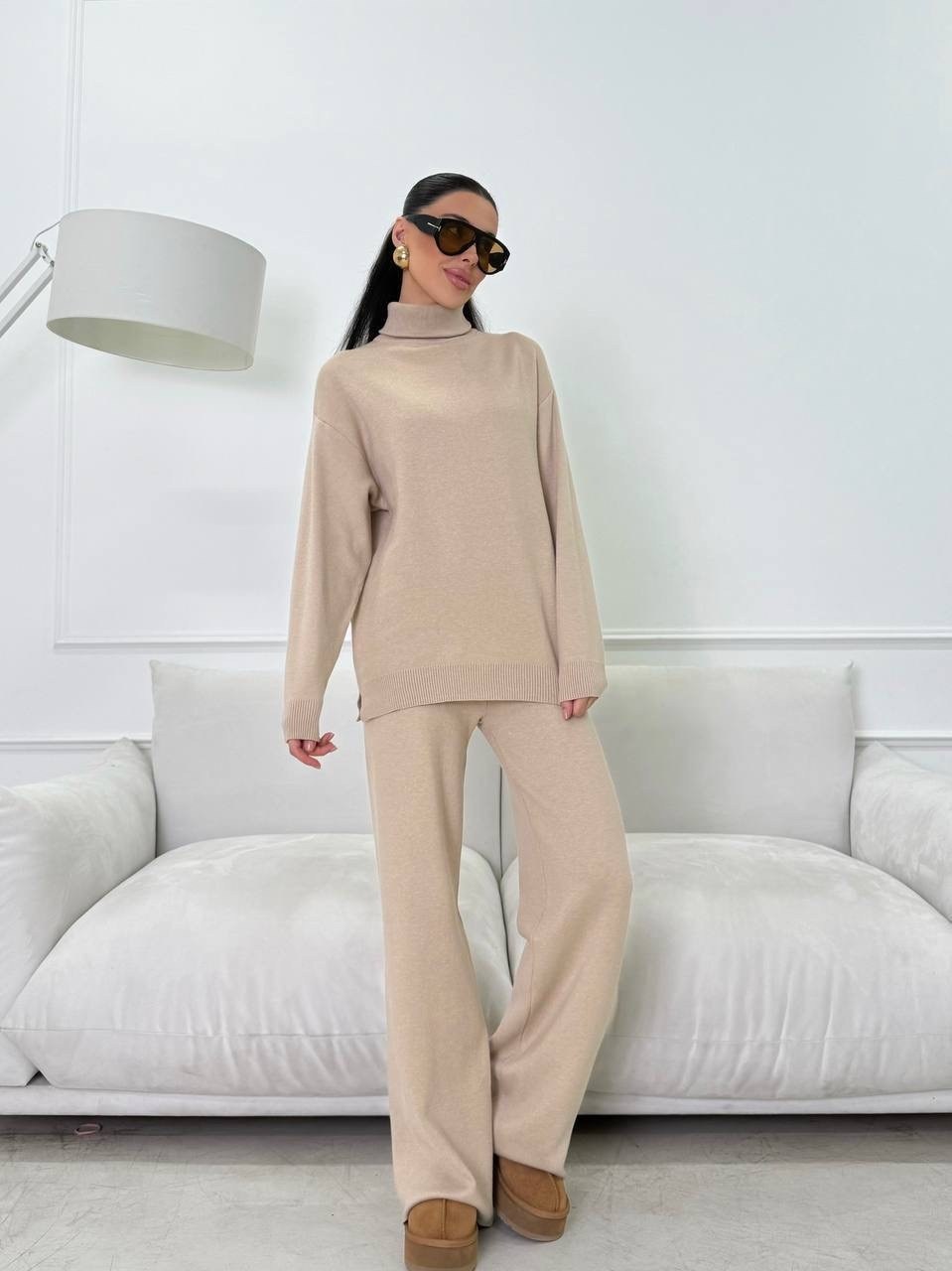 вязаный костюм женский кашемировый,костюм вязаный трикотажный теплый с брюками eva coosh,костюм вязаный трикотаж,костюм вязаный трикотажный теплый с брюками eva coosh 337123310,костюм кашемировая с бр