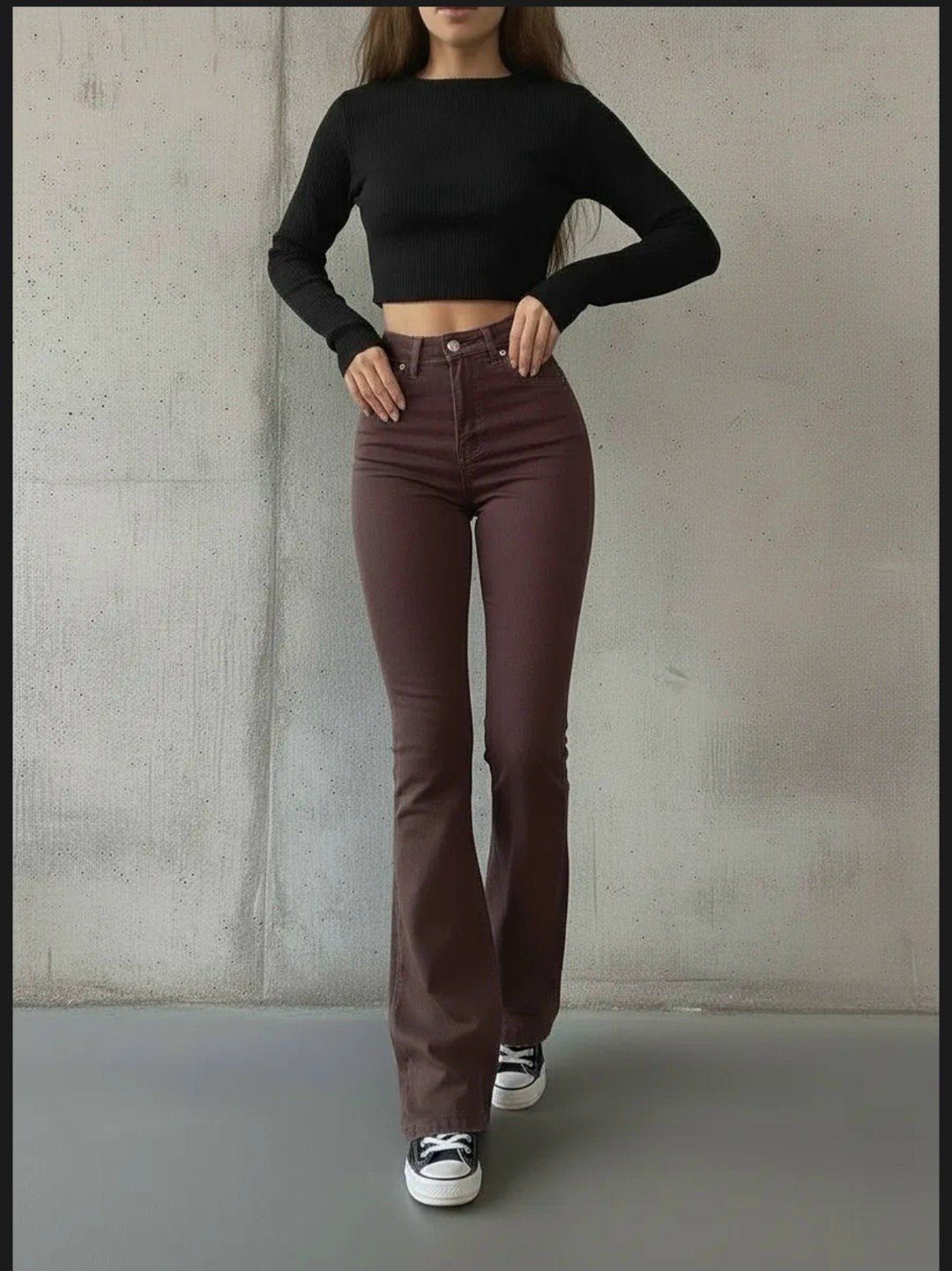 женские джинсы клеш,коричневые джинсы клеш,коричневые расклешенные джинсы,коричневые джинсы клеш женские,брюки клеш