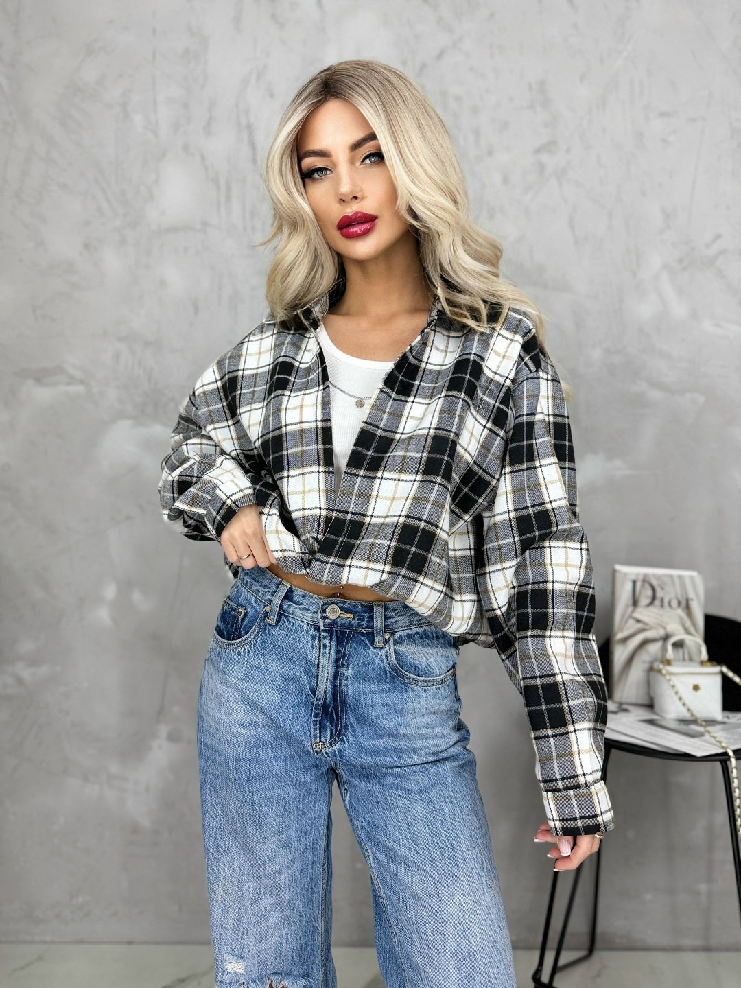 рубашка в клетку оверсайз удлиненная marybeth,женская рубашка в клетку оверсайз,женская рубашка,рубашка в клетку оверсайз на кнопках,рубашка в клетку оверсайз удлиненная