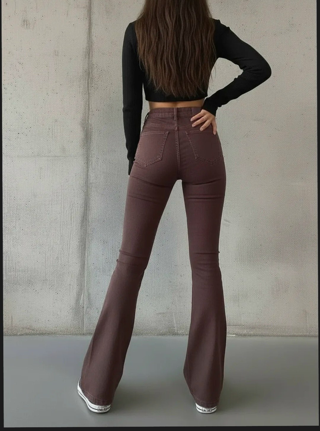 женские джинсы клеш,коричневые джинсы клеш,коричневые расклешенные джинсы,коричневые джинсы клеш женские,брюки клеш