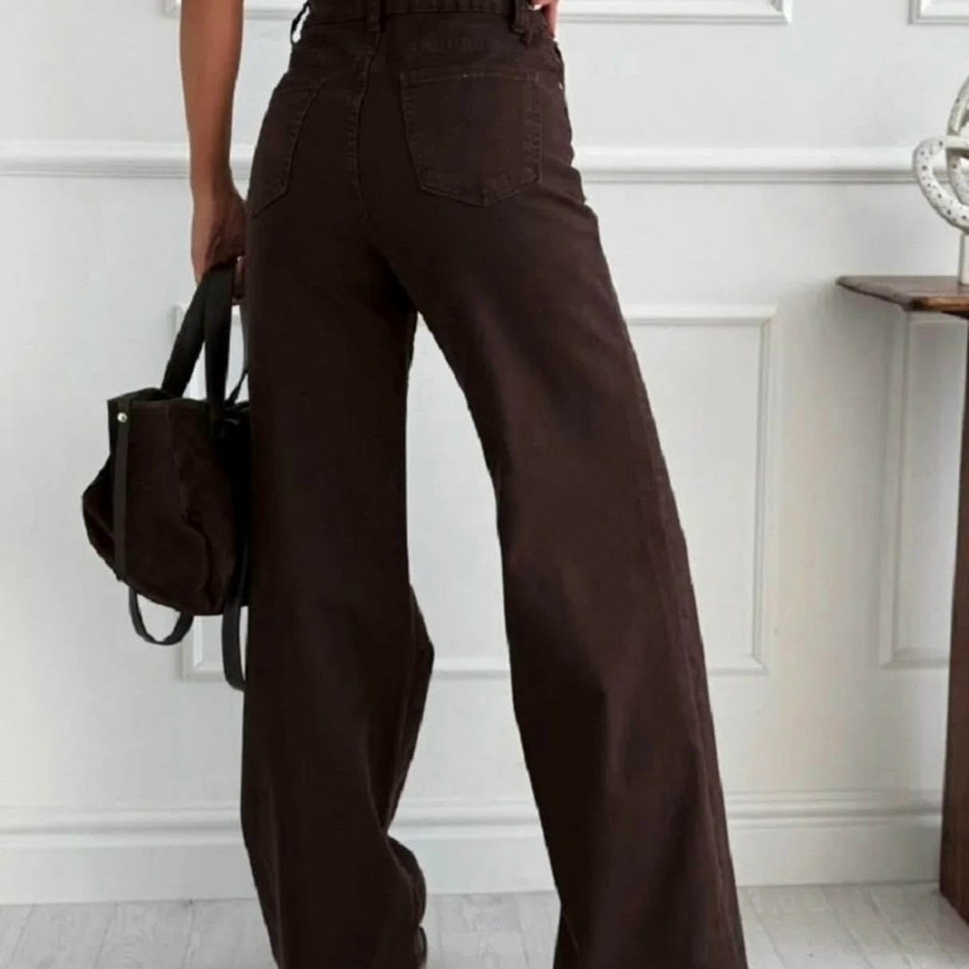 джинсы женский kydenim коричневый палаццо,джинсы широкие коричневые,джинсы женские с завышенной талией, свободные прямые широкие брюки из денима,летние женские коричневые джинсы с высокой талией,корич