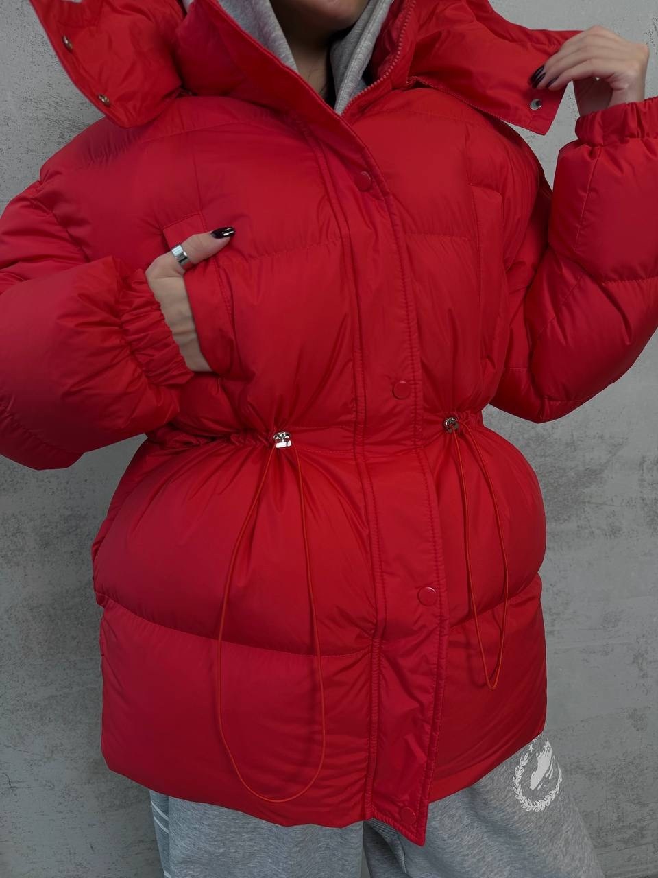 женская куртка на утином пуху с поясом,пуховик,куртка дутая с поясом,дутая куртка женская с поясом,женская куртка с поясом