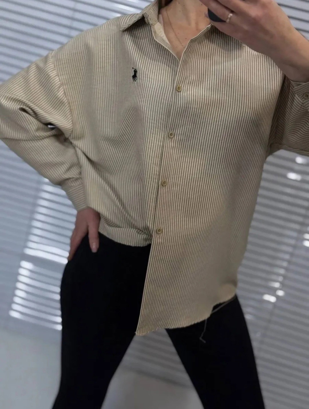 рубашка женская,рубашка в полоску оверсайз,бежевая рубашка,рубашка,женская рубашка в полоску