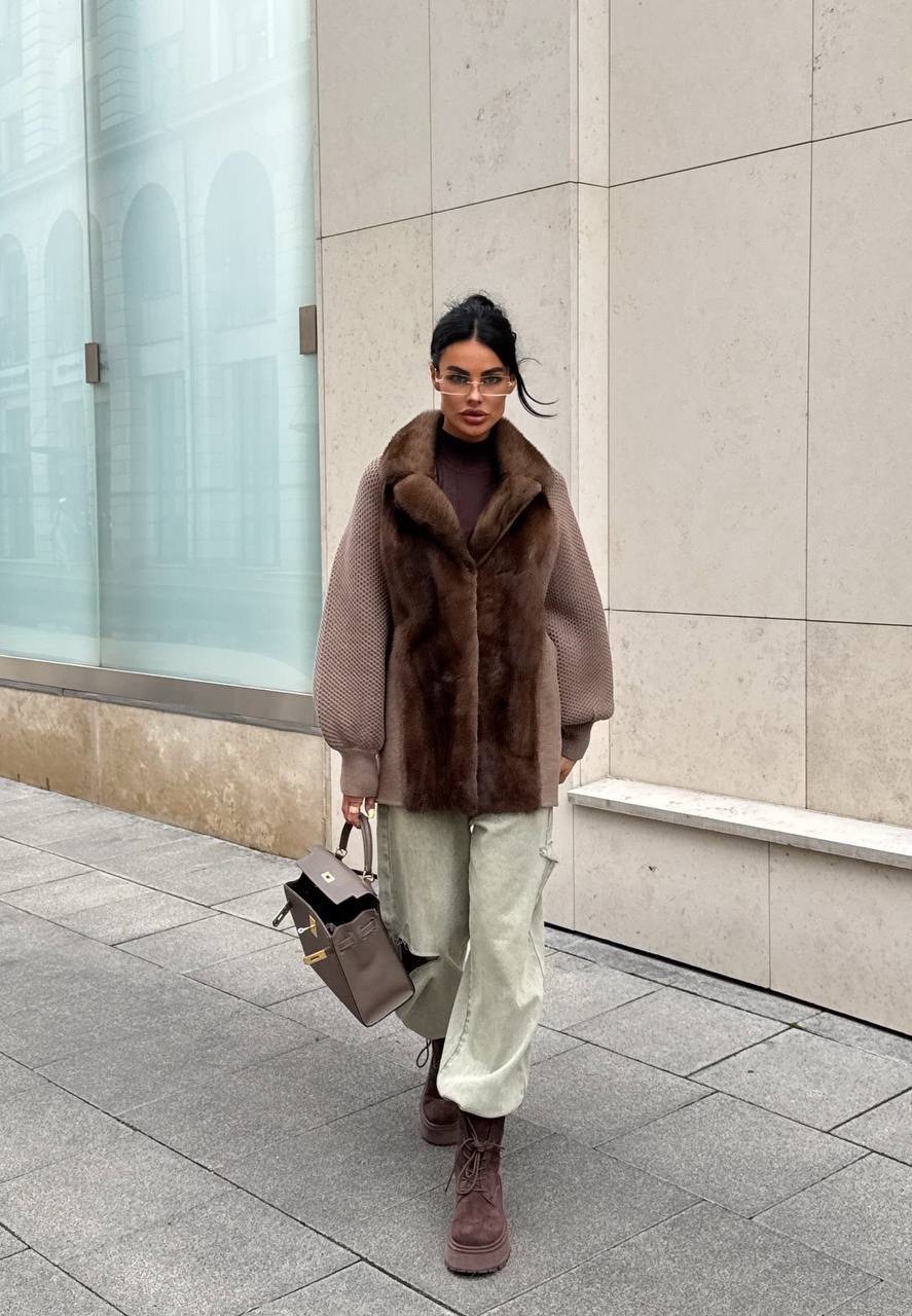 кашемировое пальто,кашемировое пальто с мехом норки,пальто вязаное,модная шуба,пальто с норкой