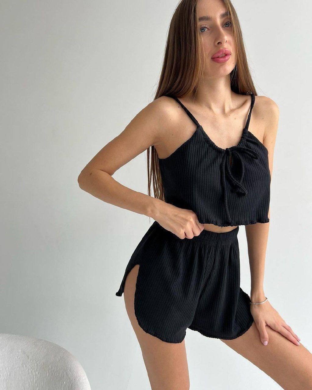 пижама с шортами,летний женский пижамный комплект хлопковый топ и шорты,пижама женская с шортами хлопковая,пижама с шортами розовая yuviolet,пижама женская с шортами