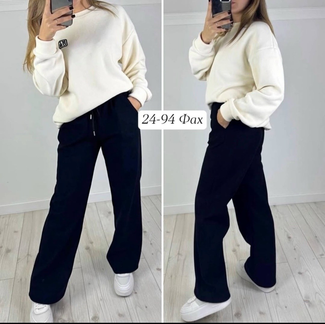 брюки трикотажные широкие с начесом,женские брюки,штаны на флисе,брюки с начесом,штаны палаццо
