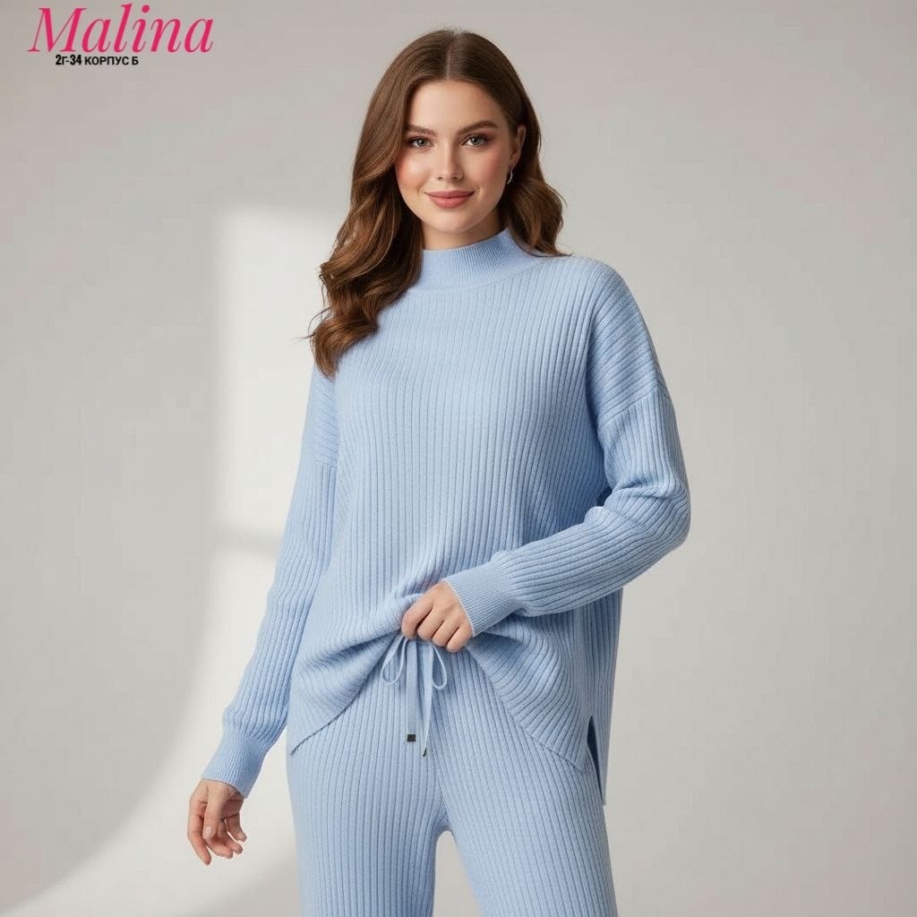 женский трикотажный костюм с брюками,трикотажный костюм женский,костюм женский вязаный брючный,трикотажный брючный костюм,костюм из кашемира женский