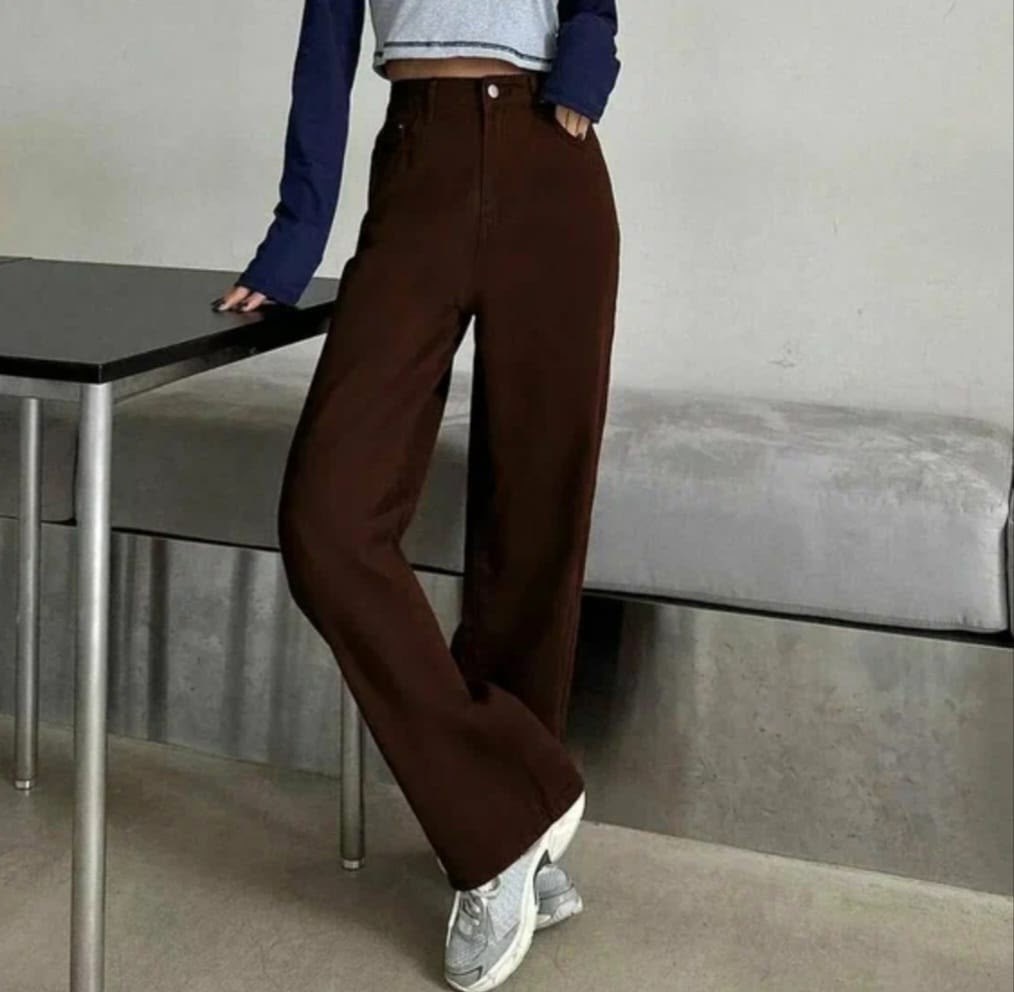 джинсы женский kydenim коричневый палаццо,джинсы широкие коричневые,джинсы женские с завышенной талией, свободные прямые широкие брюки из денима,летние женские коричневые джинсы с высокой талией,корич