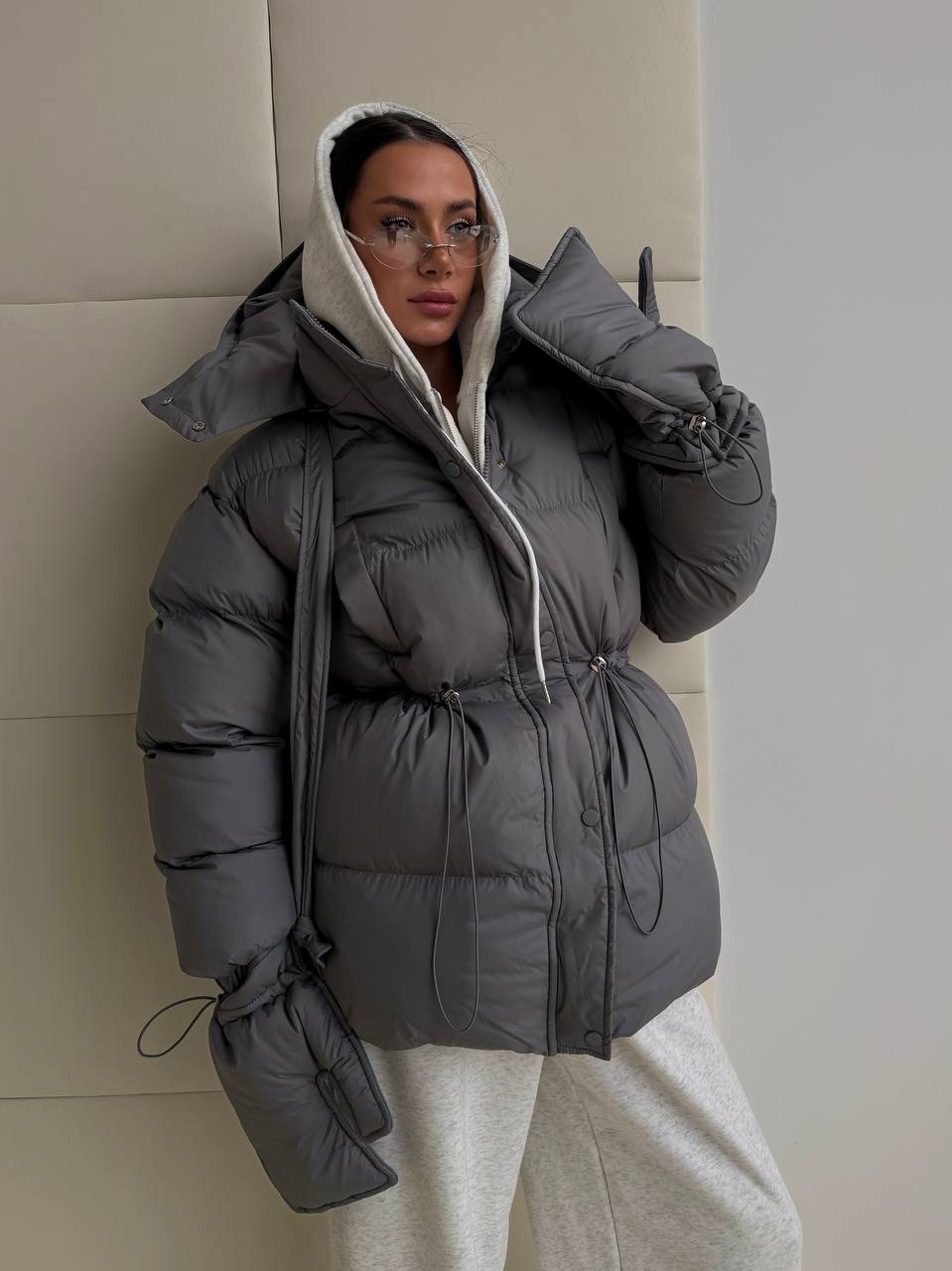 женская куртка на утином пуху с поясом,пуховик,куртка дутая с поясом,дутая куртка женская с поясом,женская куртка с поясом