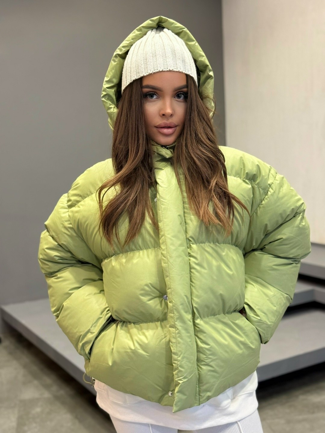 модная куртка,куртка оверсайз,модная зимняя короткая женская куртка-пуховик,куртка женская,пуховик оверсайз