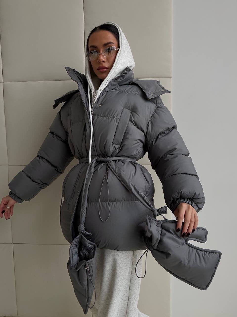 женская куртка на утином пуху с поясом,пуховик,куртка дутая с поясом,дутая куртка женская с поясом,женская куртка с поясом