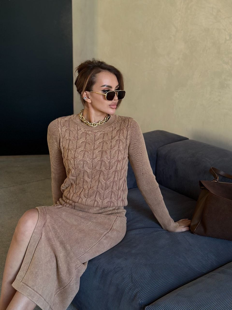 стильные костюмы,вязаные костюмы,вязаный костюм с юбкой,трикотажный вязаный костюм с юбкой,женский костюм