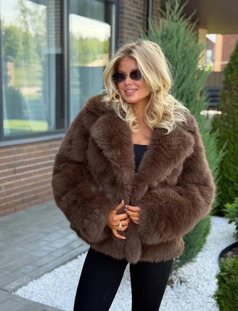 шуба искусственная короткая коричневая экомех yana furs,шуба,женская шуба из искусственного меха,шуба из эко меха,шуба из искусственного меха