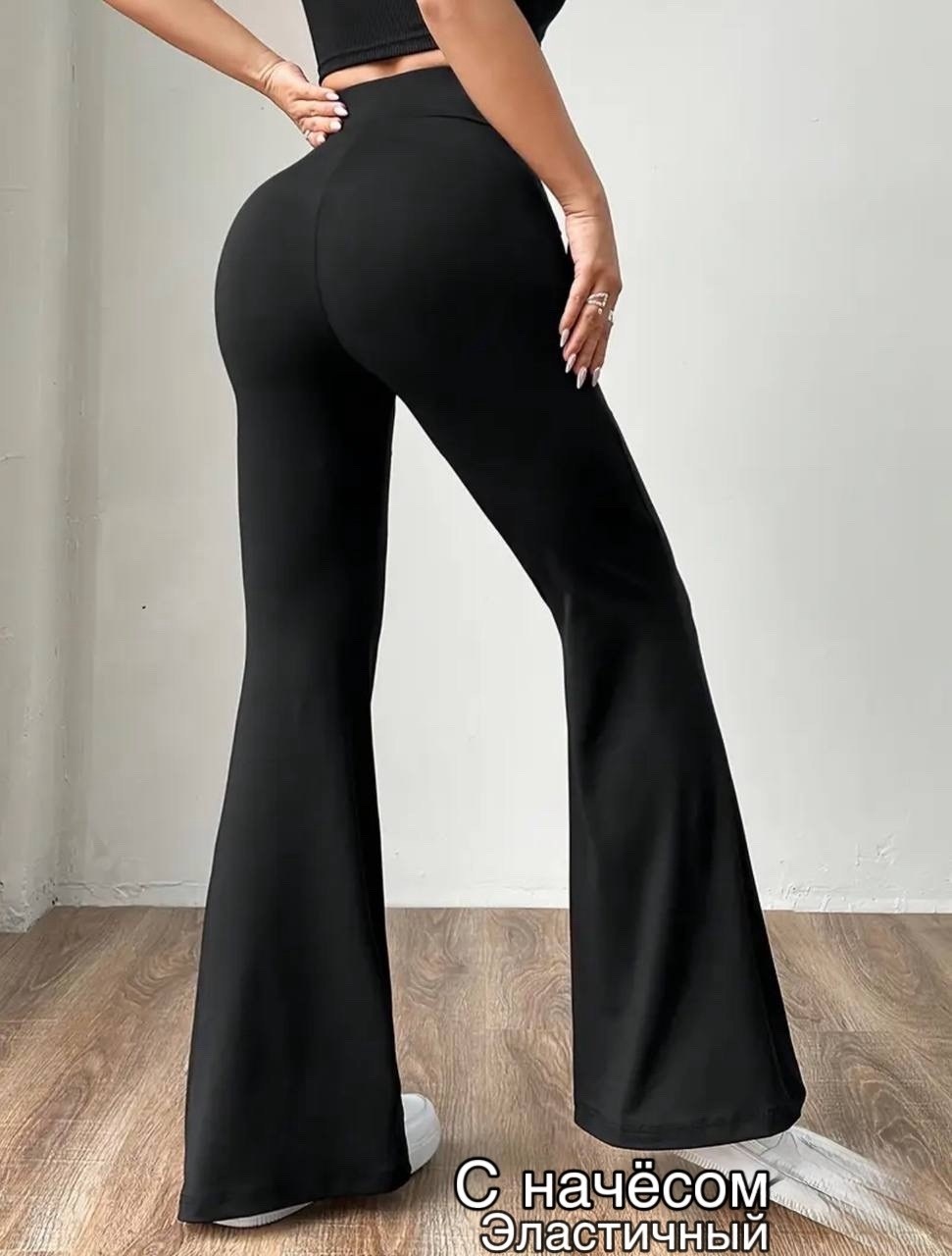 женские леггинсы с высокой талией и широкими штанинами - черные,женские весенне-летние облегающие расклешенные брюки с высокой талией,женские черные расклешенные брюки с высокой талией,женские летние