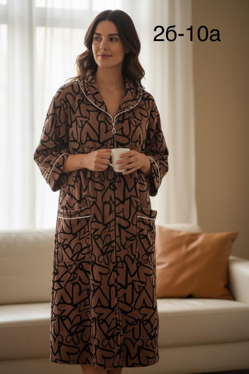 халат женский домашний,халат женский "дана" интерлок пенье коричневый,женские халаты,халат домашние,халат теплый
