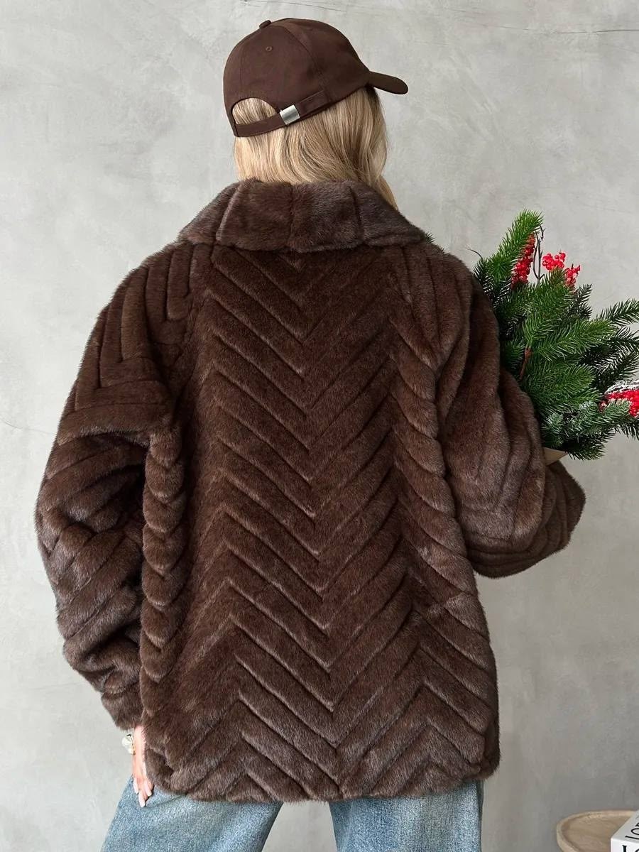 шуба искусственная под норку оверсайз marirosa,шуба искусственная под норку оверсайз,женская шуба,шуба искусственная короткая экошуба зима модная одежда,шуба искусственная