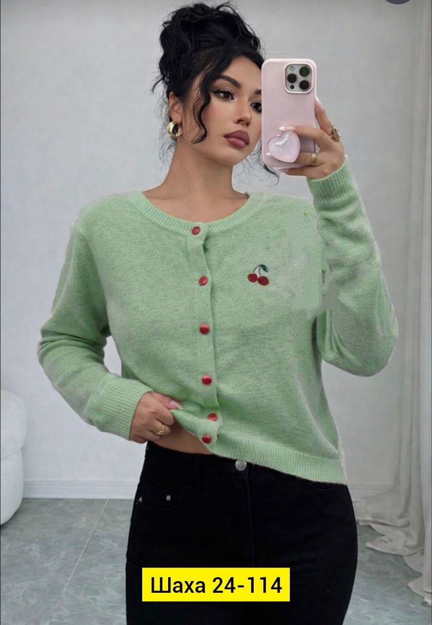 кардиган короткий на пуговицах с вишенками bye kitty,кардиган с вишенками,свитер с вышивкой,кардиган с вышивкой,кардиган кофта