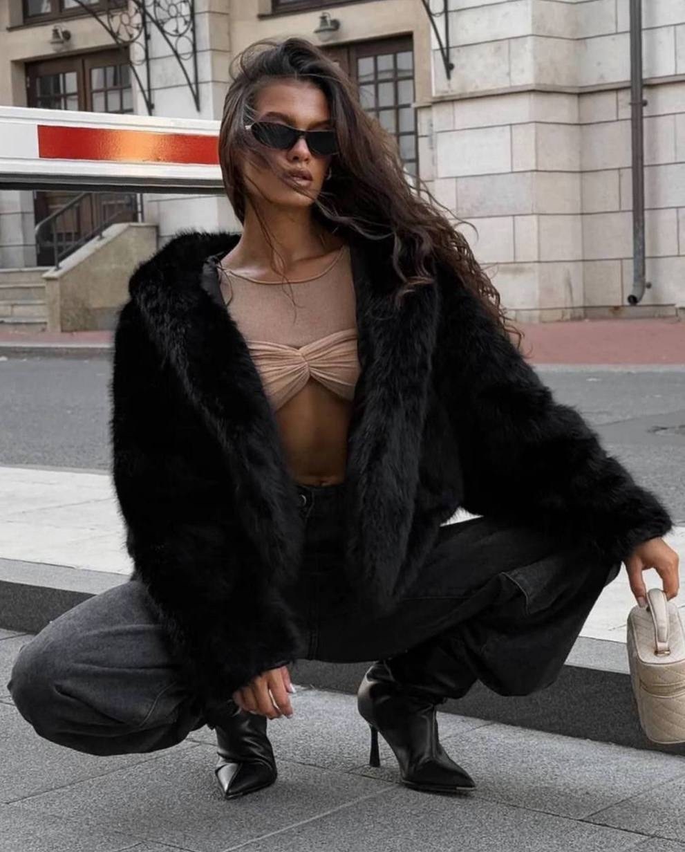 женское мягкое меховое пальто с капюшоном,модная роскошная черная шуба из натурального лисьего меха с капюшоном для женщин,меховая черная куртка с капюшоном из натурального лисьего меха,черная куртка