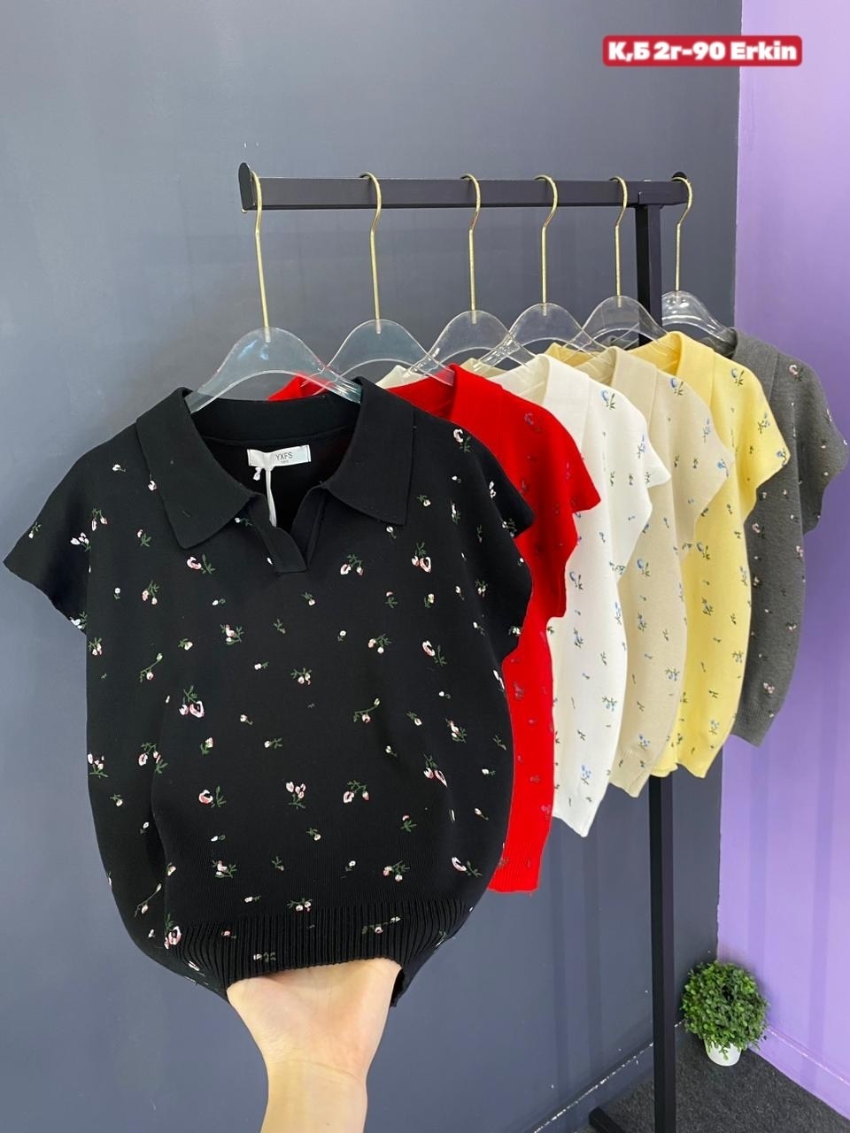 вязаная футболка,блузка с воротником,блузки,футболка для девочек,женская блузка