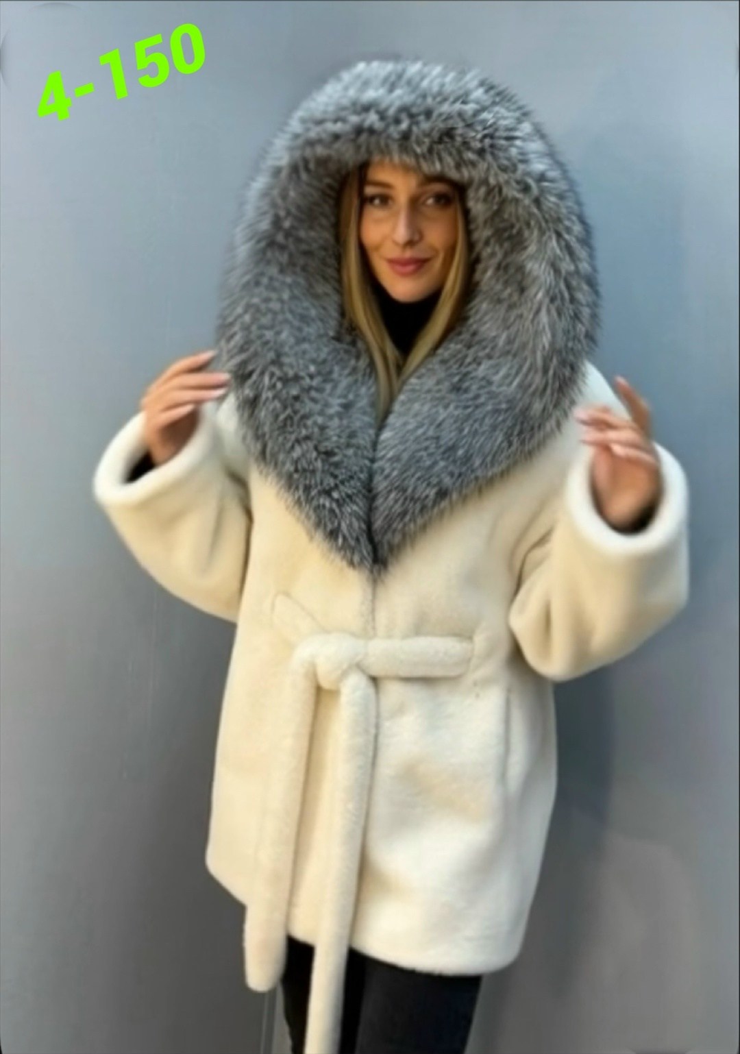 белая норковая шуба с капюшоном из чернобурки,шуба искусственная,шуба женская,шуба с чернобуркой,белая норковая шуба с капюшоном из рыси