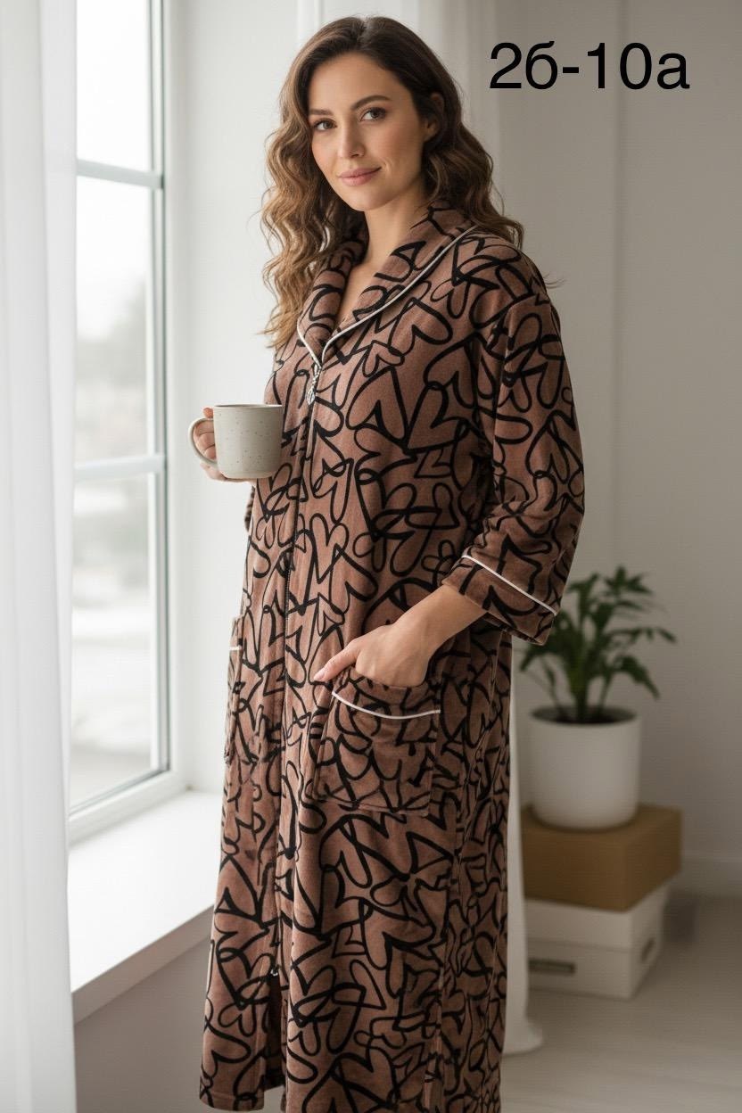 халат женский домашний,халат женский "дана" интерлок пенье коричневый,женские халаты,халат домашние,халат теплый