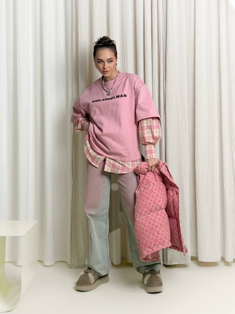 модные костюмы,костюм розовый,одежда для женщин,штаны оверсайз