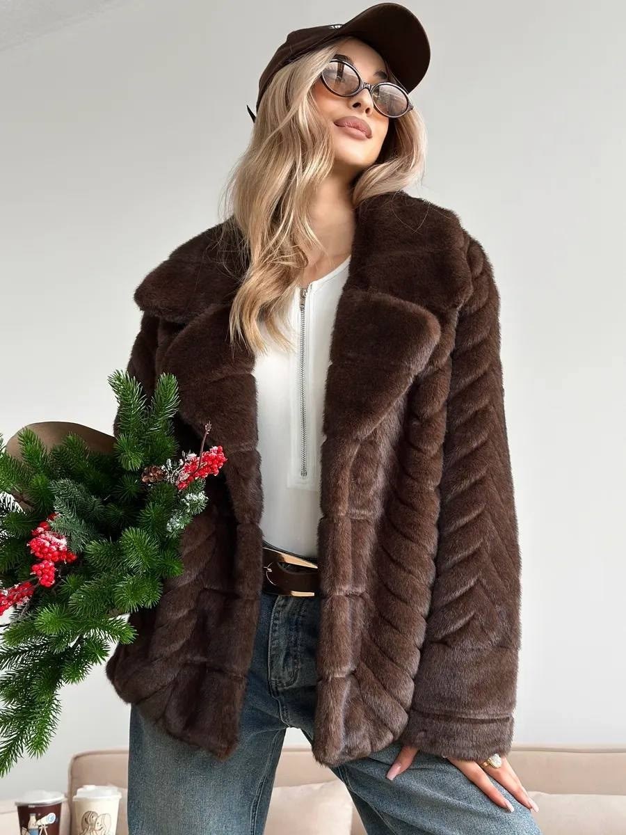 шуба искусственная под норку оверсайз marirosa,шуба искусственная под норку оверсайз,женская шуба,шуба искусственная короткая экошуба зима модная одежда,шуба искусственная