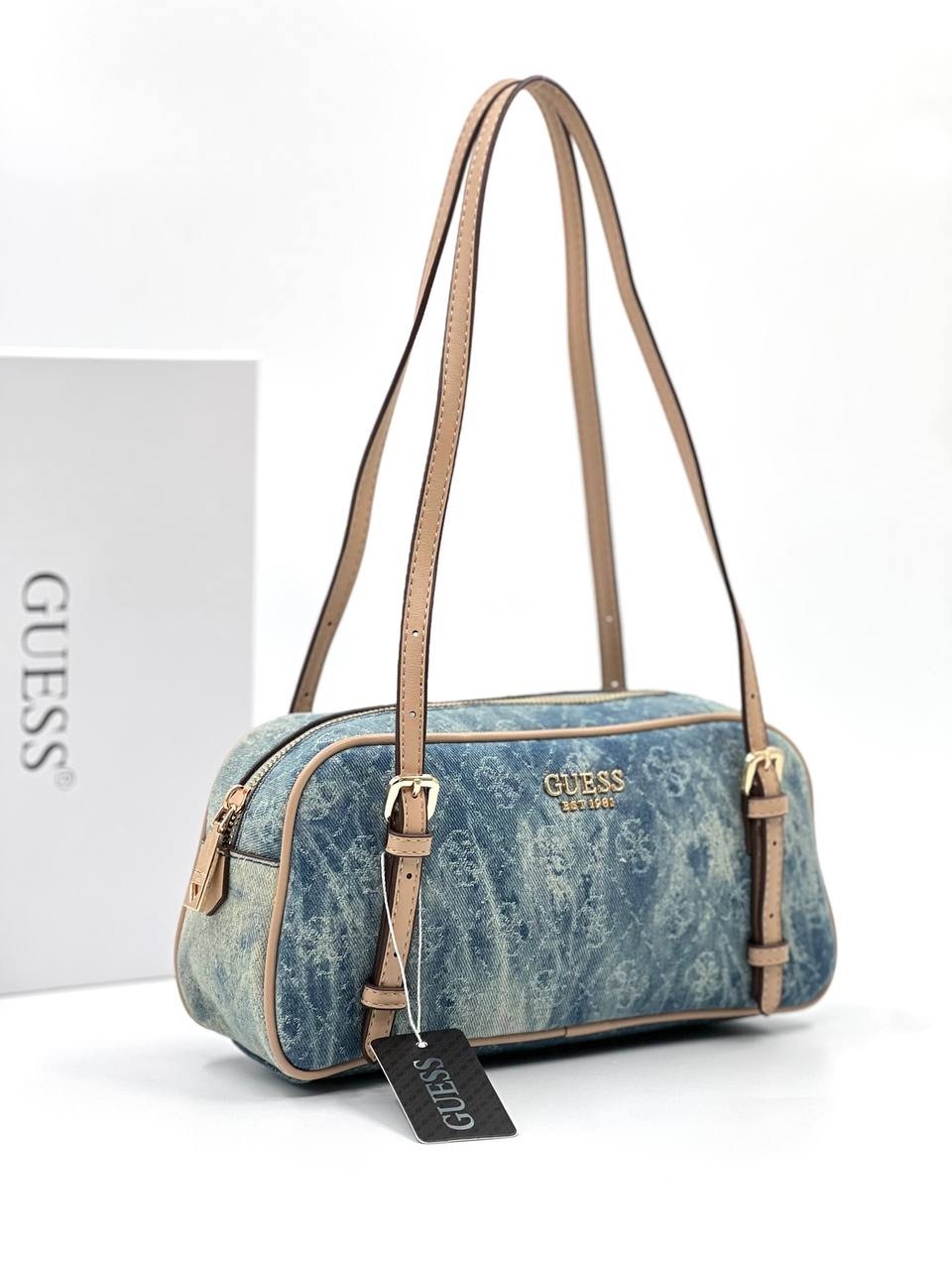 женская сумка guess,сумка guess,сумка джинсовая guess cerelia mini shoulder satchel,джинсовая сумка guess,джинсовая сумка на плечо "cerelia"