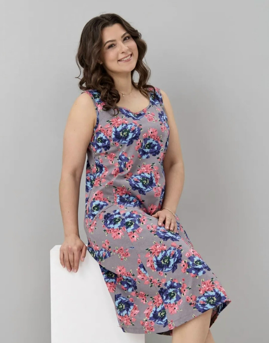 сарафан летний без рукавов больших размеров алтекс,сарафан американка,платье женское летнее больших размеров,платье женское алтекс p-012 разноцветное 48 ru,сарафан летний больших размеров домашний алт