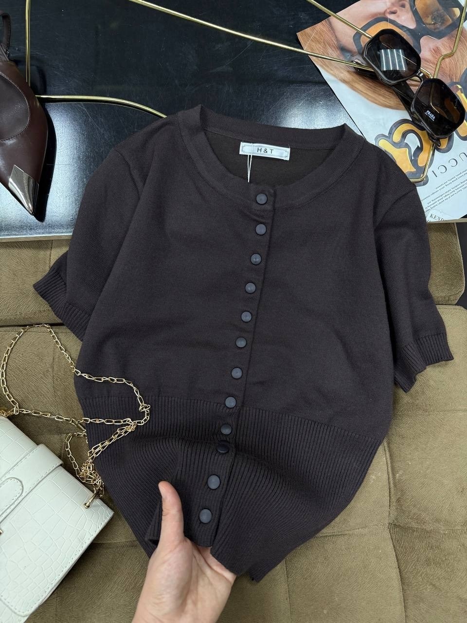 женская кофта,кардиган с коротким рукавом,свитер с круглым вырезом,кардиган с круглым вырезом,черный кардиган