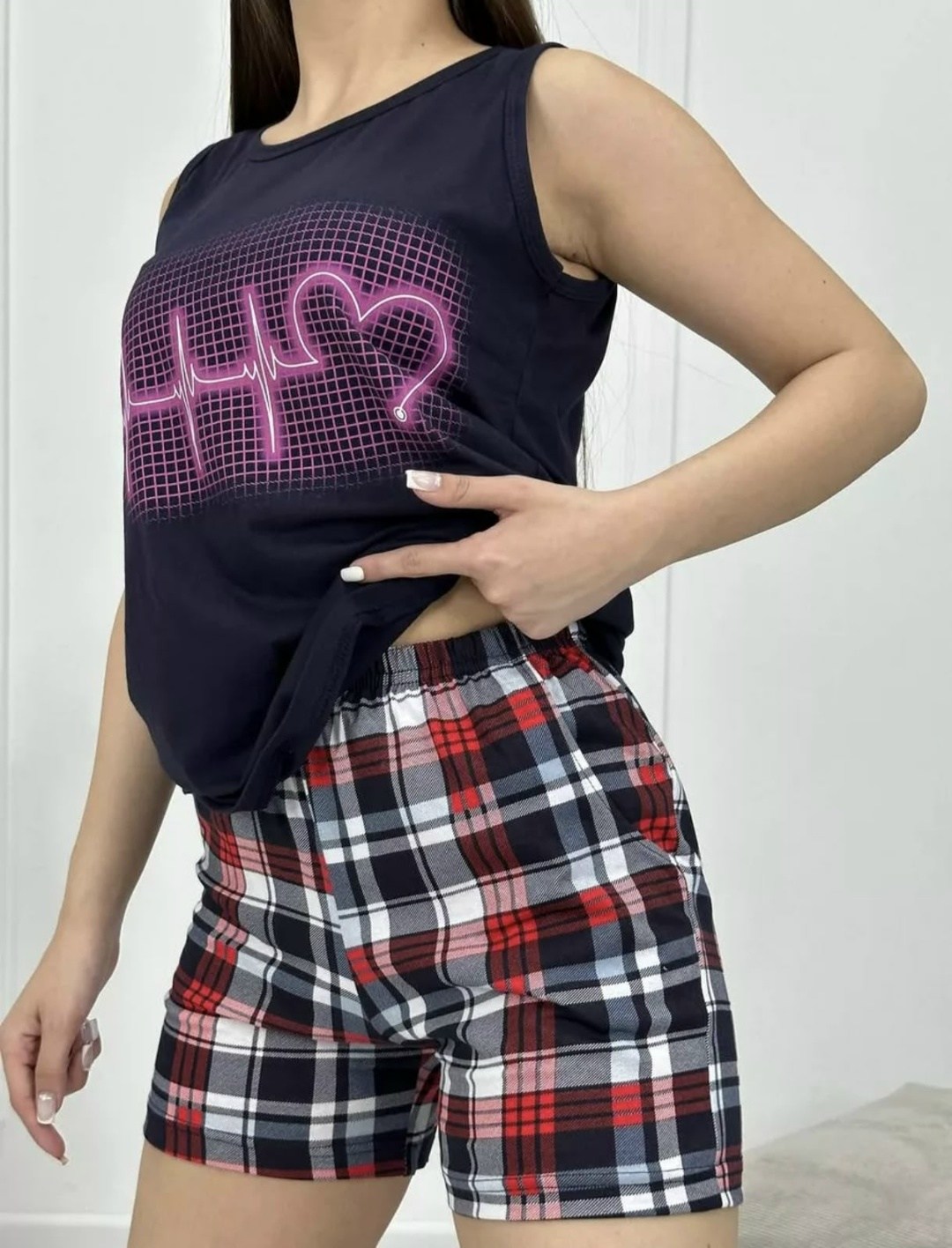 женская пижама шорты,пижама женская,женские пижамные комплекты,пижама женская топ и шорты арт. 1382227,комплект пижама