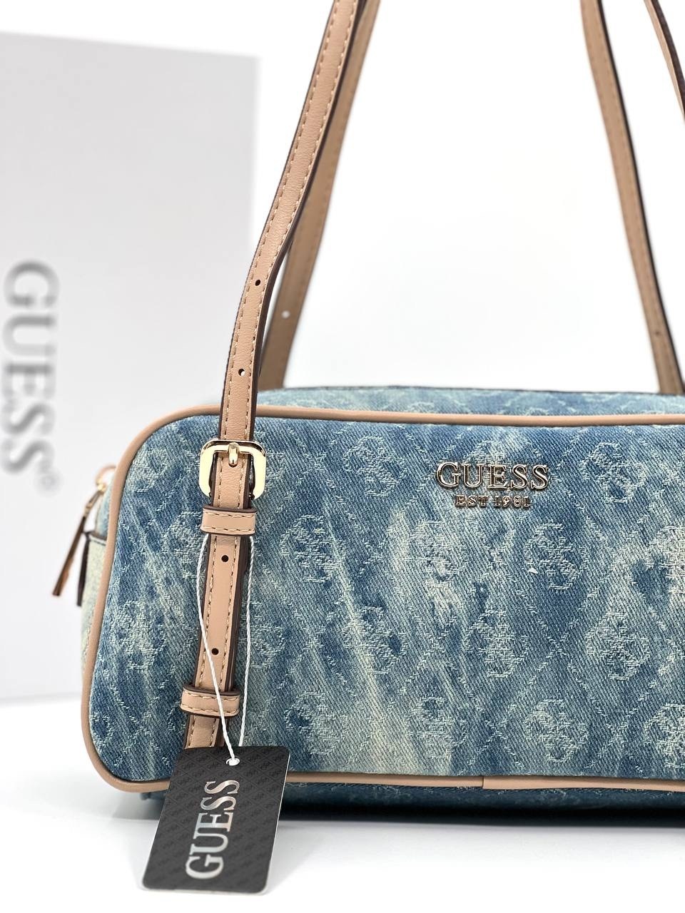 женская сумка guess,сумка guess,сумка джинсовая guess cerelia mini shoulder satchel,джинсовая сумка guess,джинсовая сумка на плечо "cerelia"