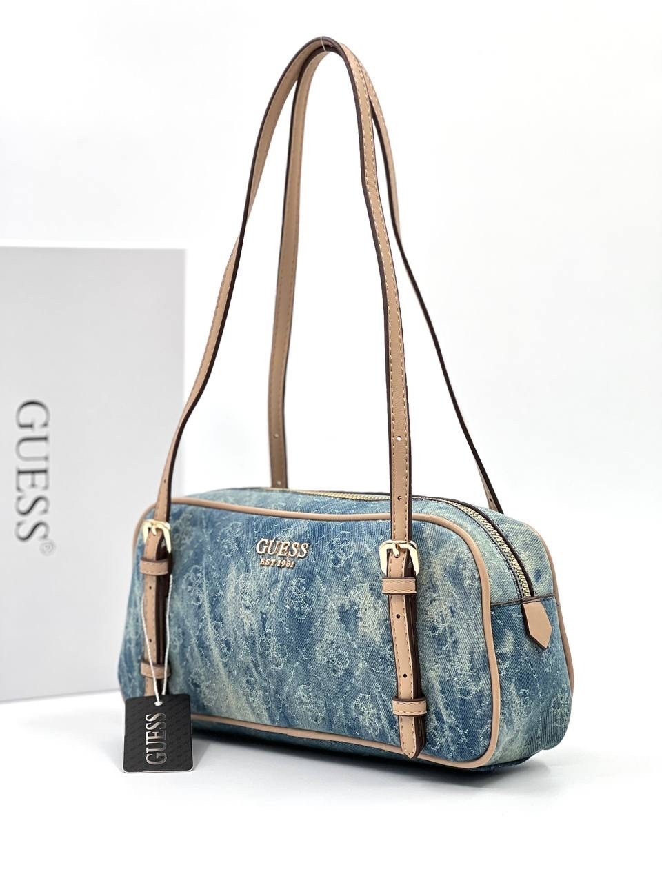 женская сумка guess,сумка guess,сумка джинсовая guess cerelia mini shoulder satchel,джинсовая сумка guess,джинсовая сумка на плечо "cerelia"