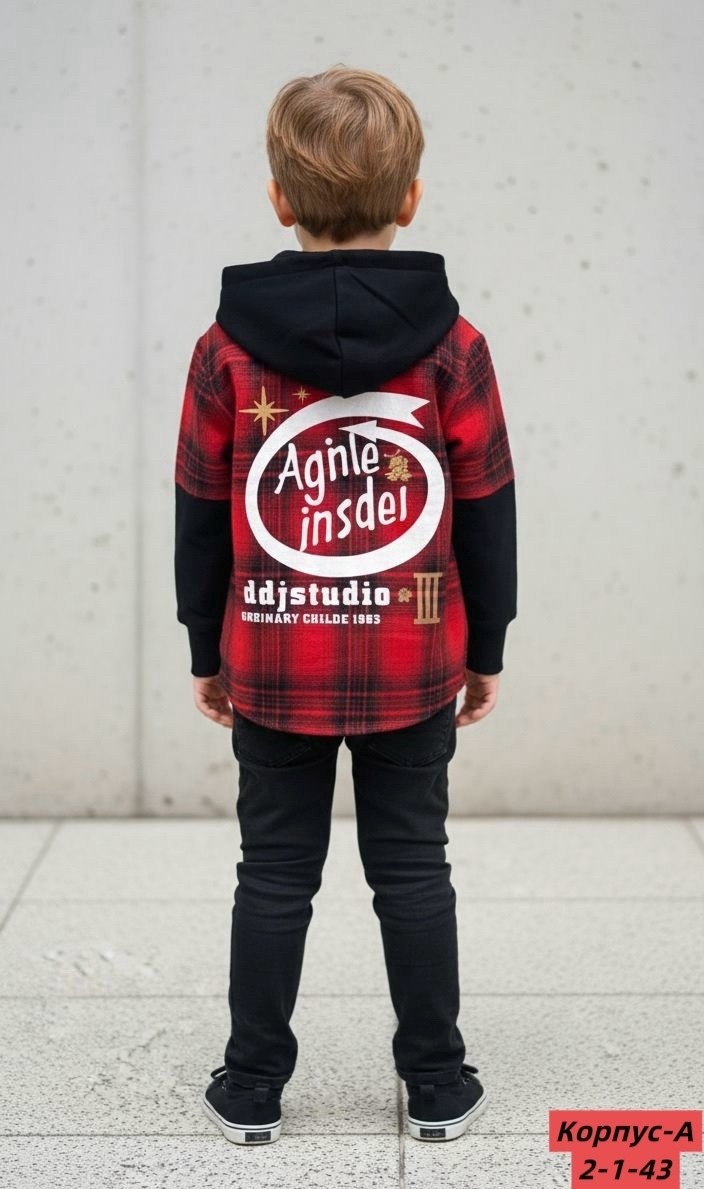 рубашка с капюшоном,рубашка клетчатая комбинированная с капюшоном,рубашка для мальчика,рубашка в клетку с капюшоном,детская рубашка