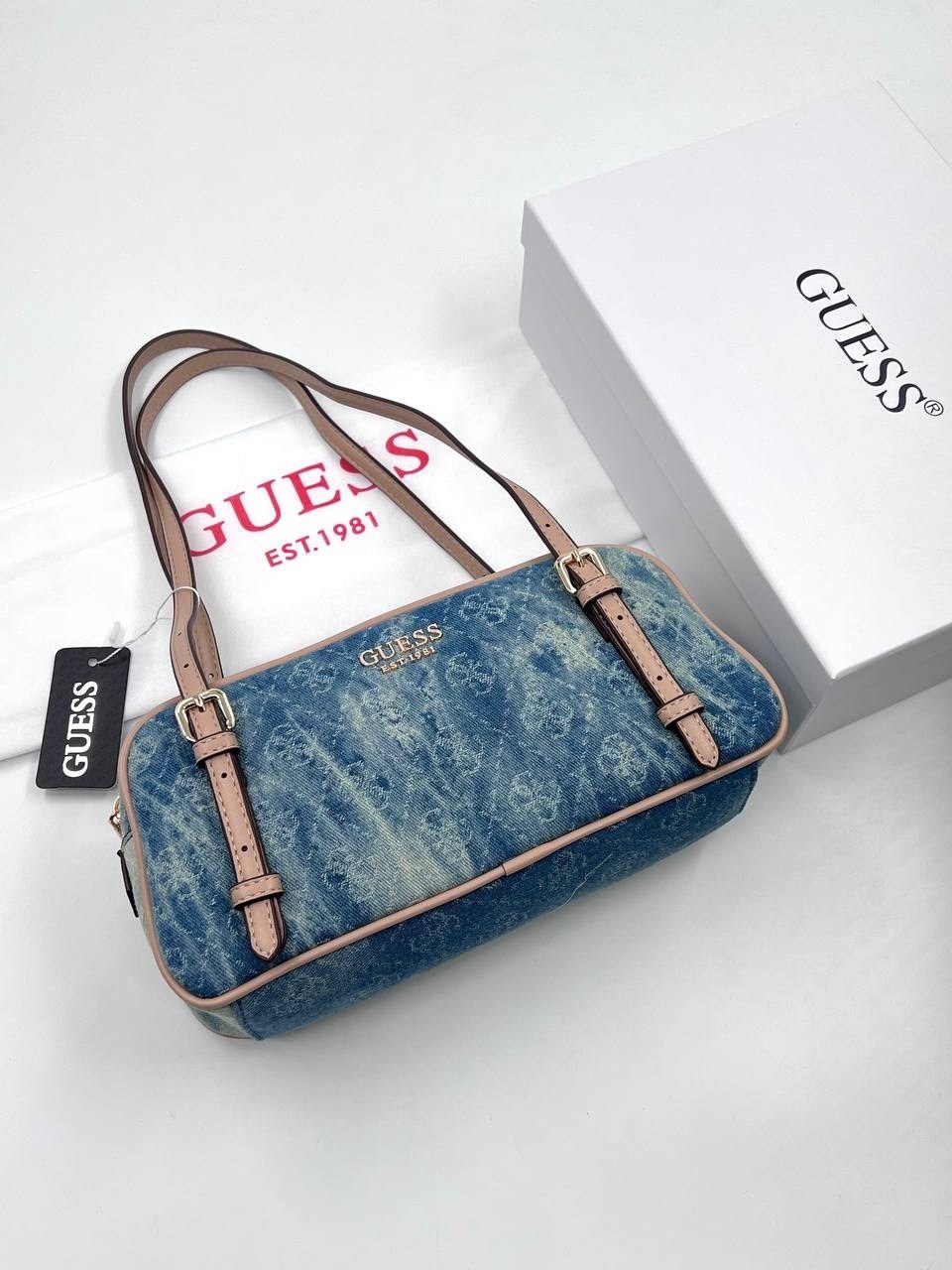 женская сумка guess,сумка guess,сумка джинсовая guess cerelia mini shoulder satchel,джинсовая сумка guess,джинсовая сумка на плечо "cerelia"