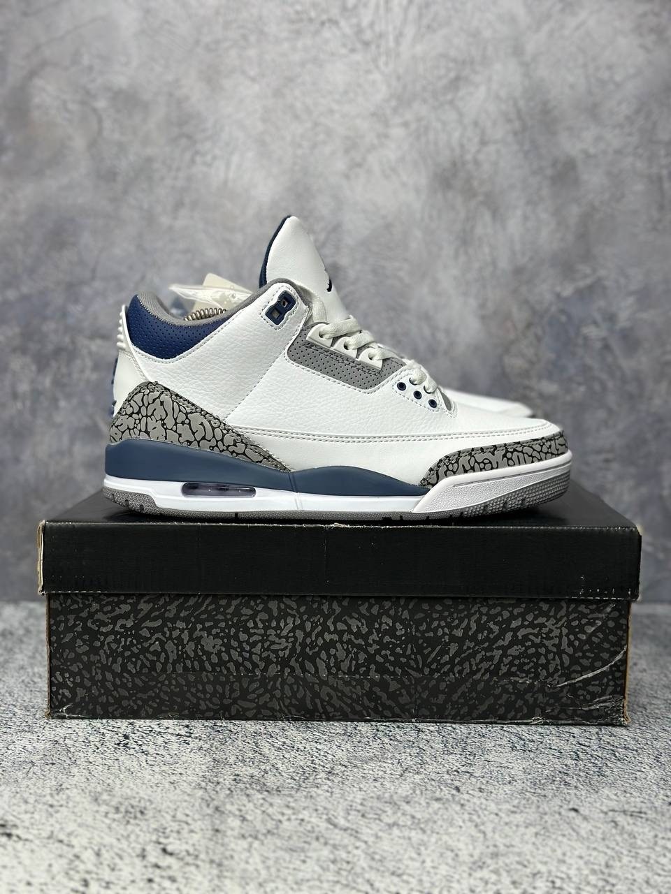 nike air jordan 3 retro,кроссовки air jordan 3 retro 'midnight navy' белый,nike air jordan 3,кроссовки,air jordan 3