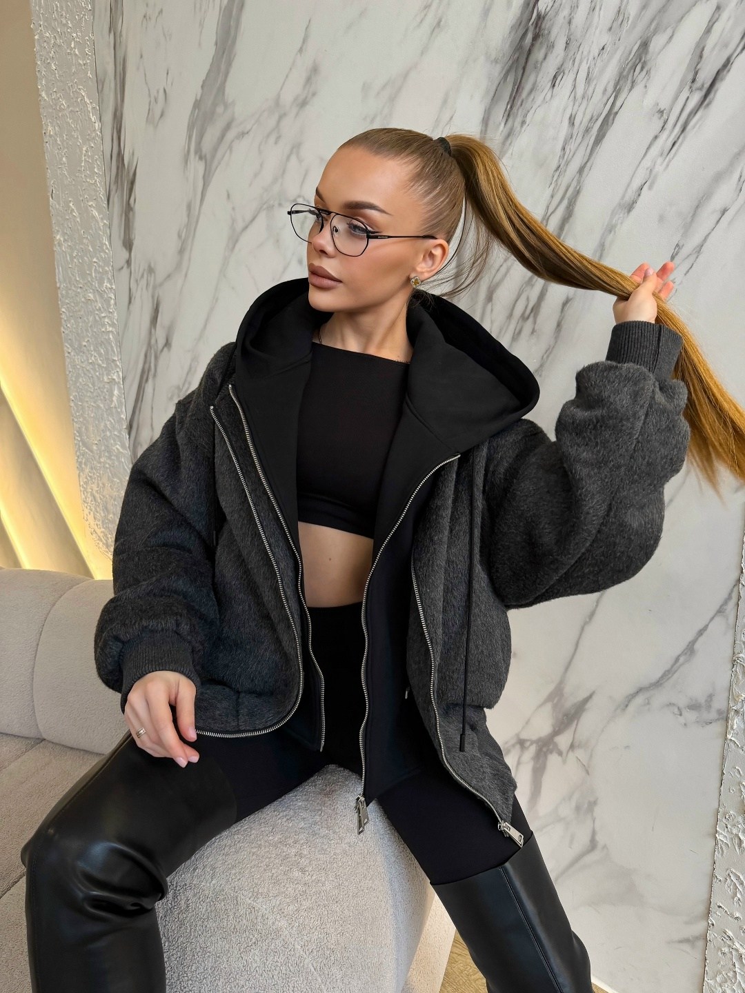 толстовка на молнии из футера 3х нит.начес серая,зип худи оверсайз с капюшоном на молнии asyuta,толстовка на молнии из футера 3х нит.начес серый макси,зип худи оверсайз на молнии теплая кофта с начесо