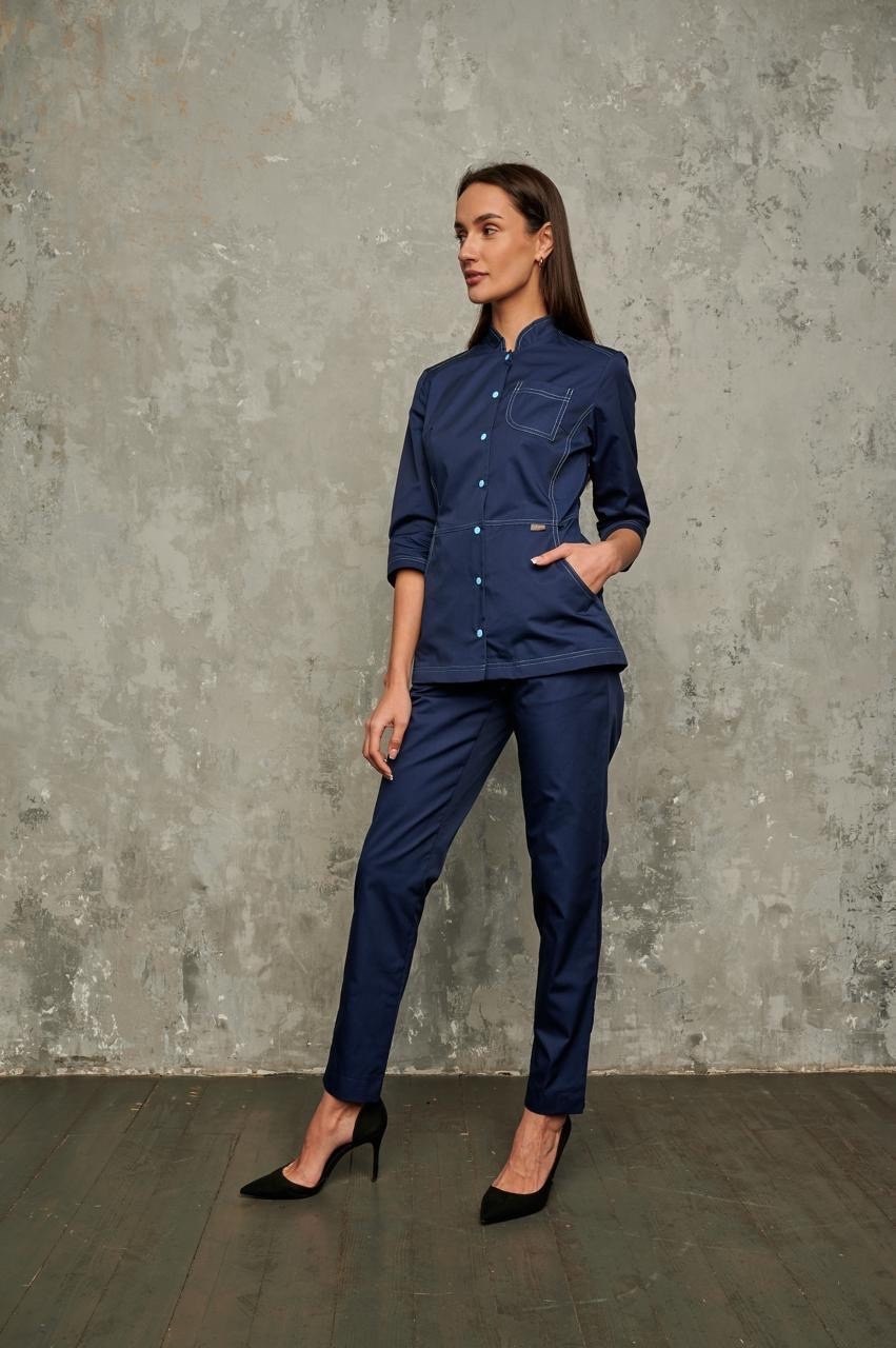 медицинский костюм женский,медицинский костюм,медицинский костюм женский темно-синий стильб,медицинский женский костюм спецодежда,стильный медицинский костюм