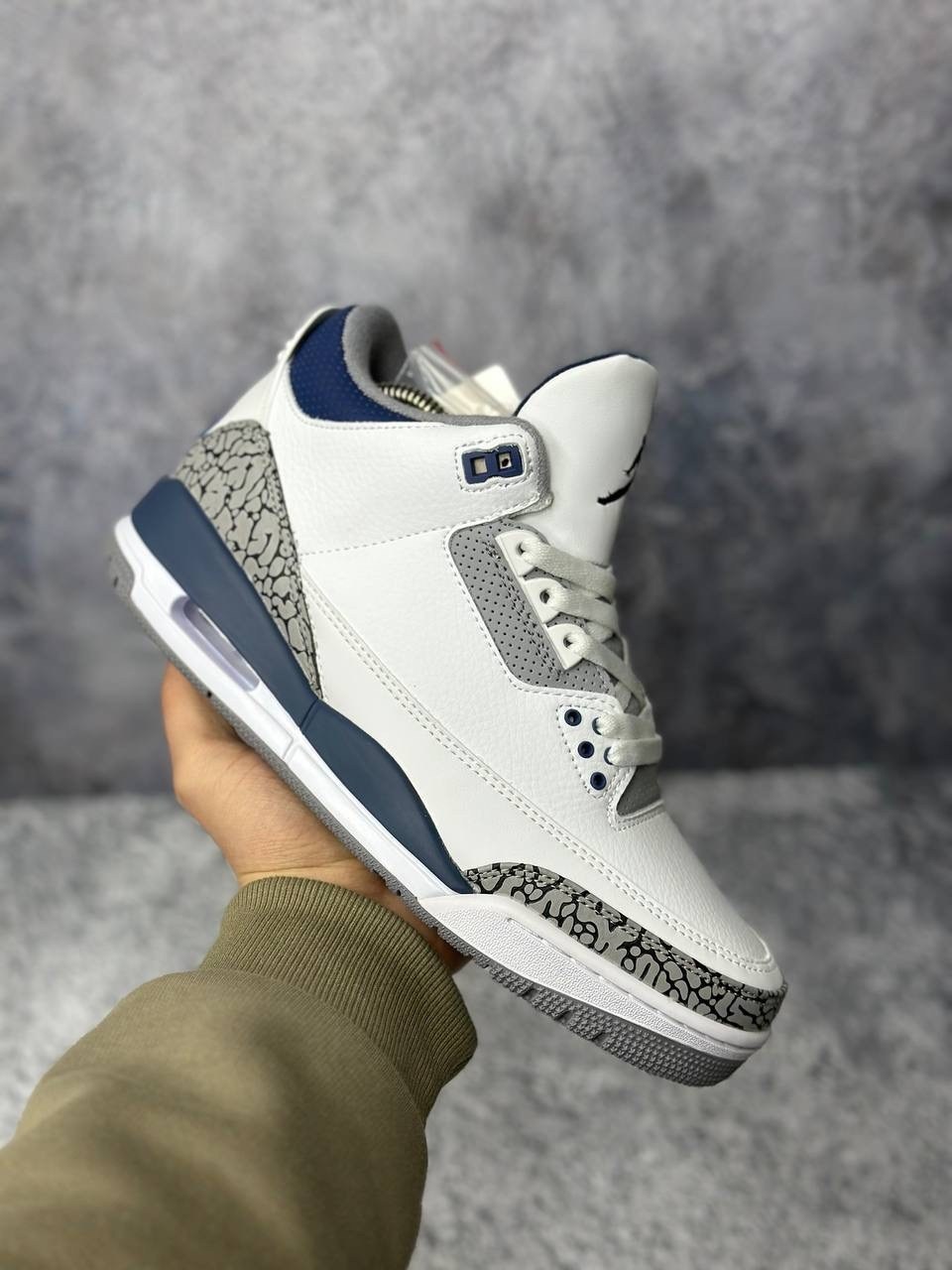 nike air jordan 3 retro,кроссовки air jordan 3 retro 'midnight navy' белый,nike air jordan 3,кроссовки,air jordan 3