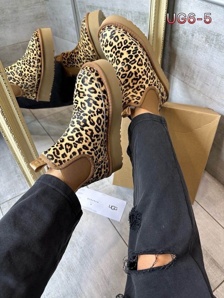 угги ugg с натуральным мехом premium shoes цвет леопардовый,леопардовые угги,ugg женские угги леопардовые на платформе,ugg леопардовые,угги ugg с натуральным мехом premium shoes