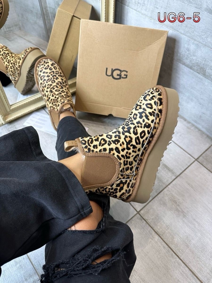 угги ugg с натуральным мехом premium shoes цвет леопардовый,леопардовые угги,ugg женские угги леопардовые на платформе,ugg леопардовые,угги ugg с натуральным мехом premium shoes