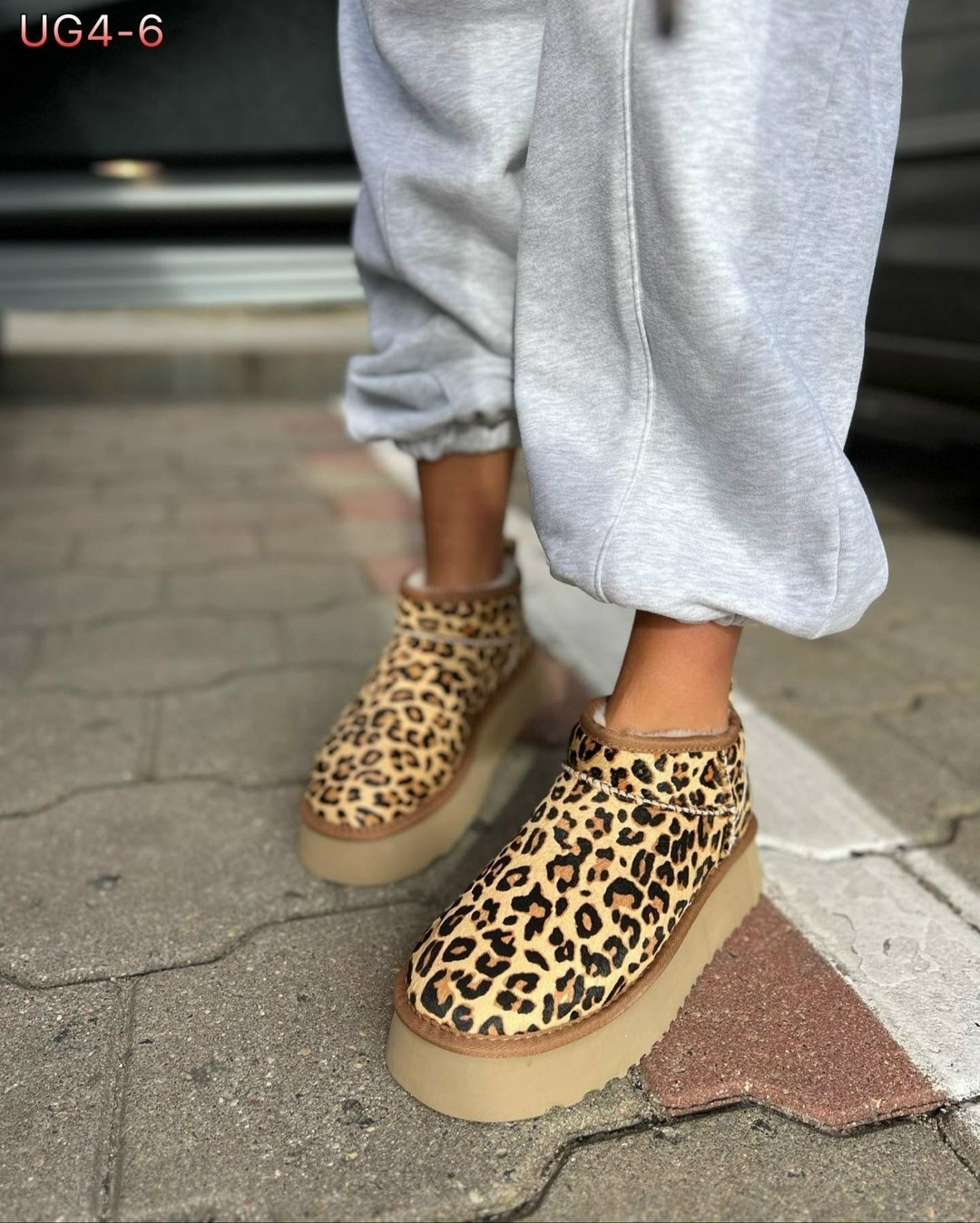 угги ugg с натуральным мехом premium shoes цвет леопардовый,леопардовые угги,ugg женские угги леопардовые на платформе,ugg леопардовые,угги ugg с натуральным мехом premium shoes