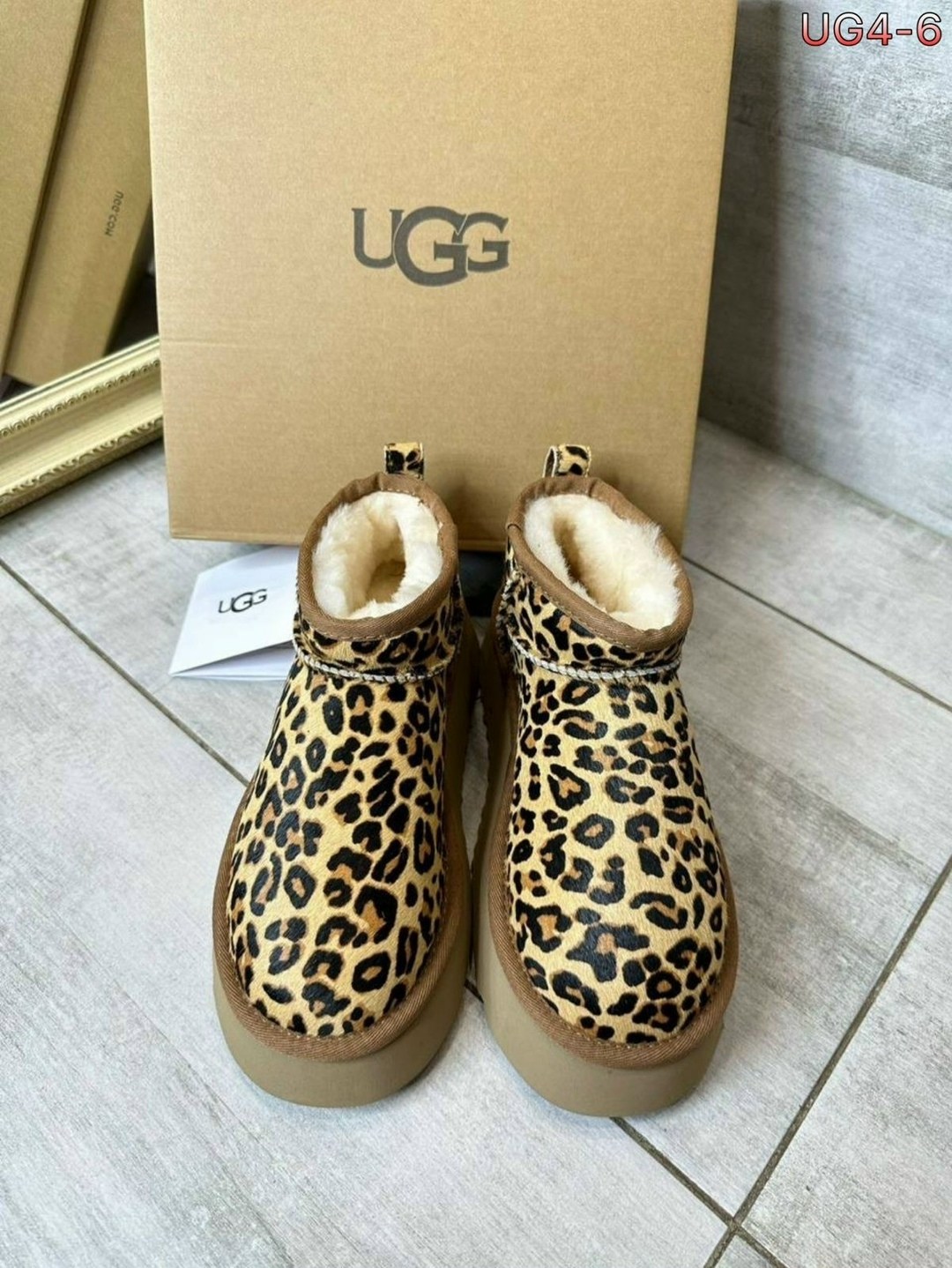угги ugg с натуральным мехом premium shoes цвет леопардовый,леопардовые угги,ugg женские угги леопардовые на платформе,ugg леопардовые,угги ugg с натуральным мехом premium shoes