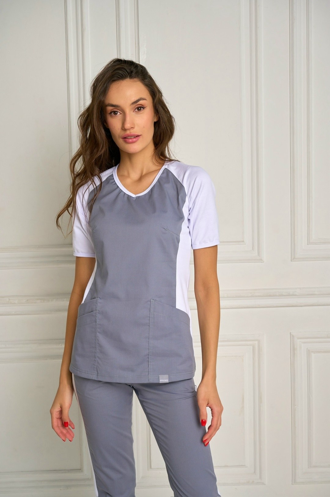 женский медицинский костюм,медицинский костюм,медицинский костюм женский медицинская одежда,медицинский костюм женский медэлита ткань тиси цвет серый с белым модель 265,костюм медицинский женский "мар